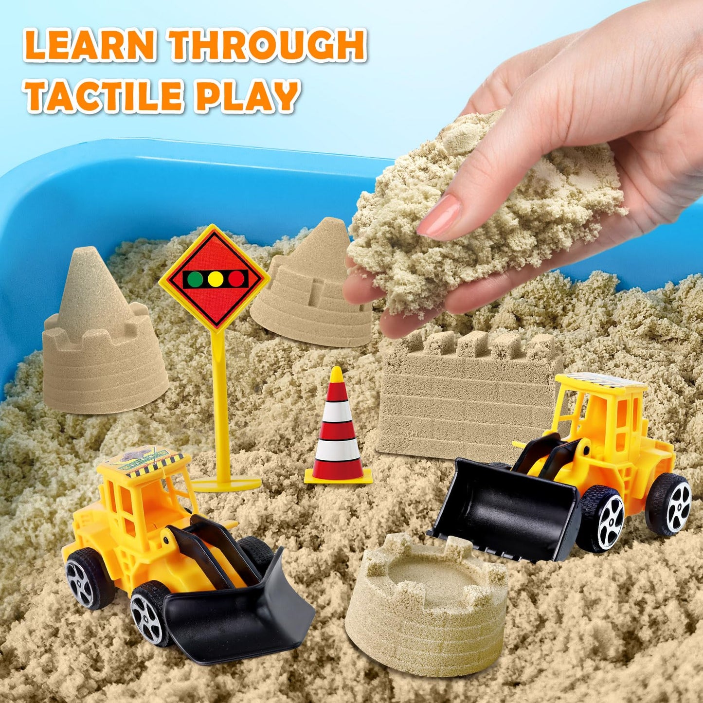 ESSENSON Sensory Bin: Construction Kit with Sand for Kids 3+