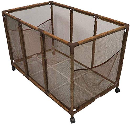 Essentially Yours Pool Noodles Holder – Large Mesh Rolling Storage Bin, Brown (563009)