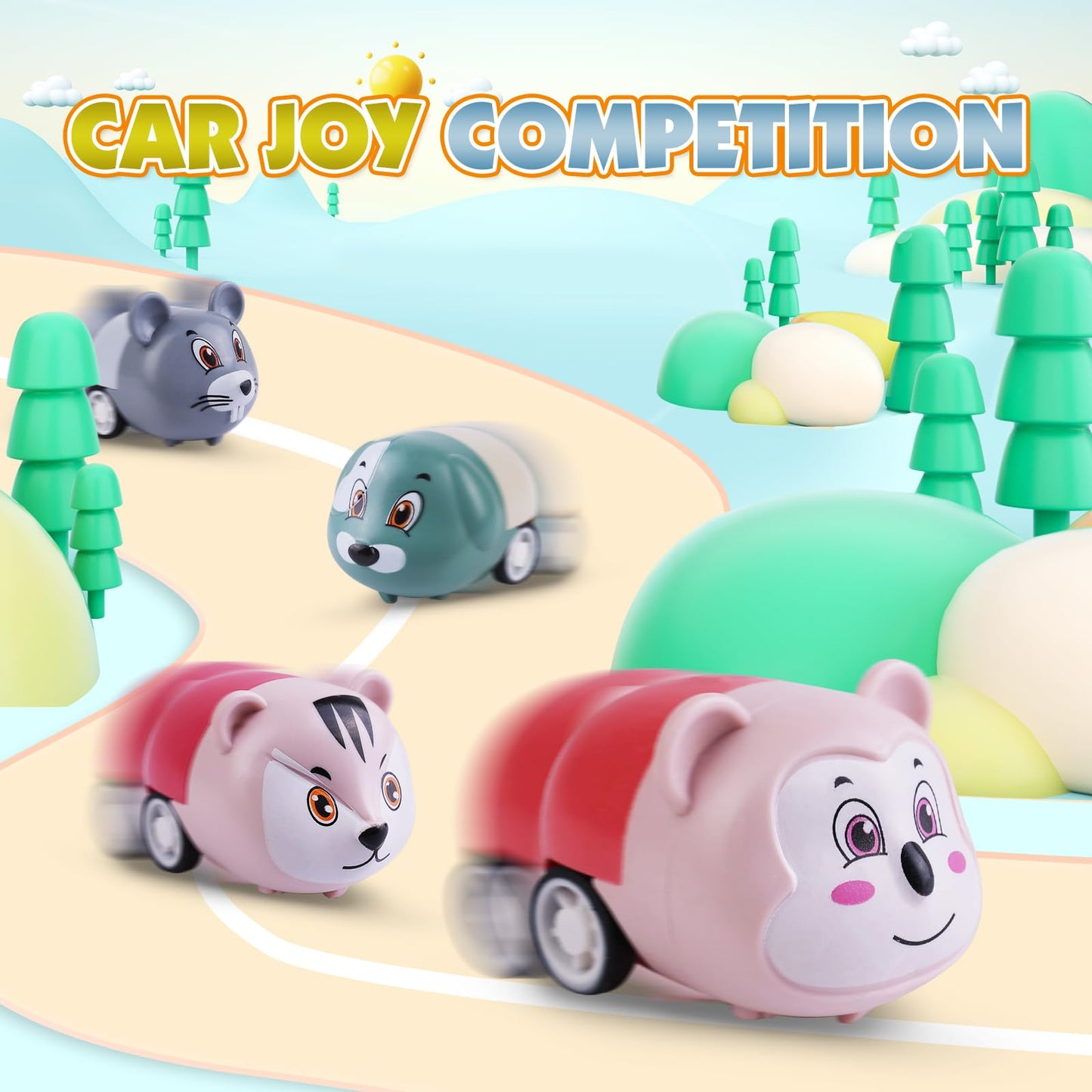 Estardaa 36-pcs Animals Pull-Back Cars – Battery-Free Mini Toy Vehicles