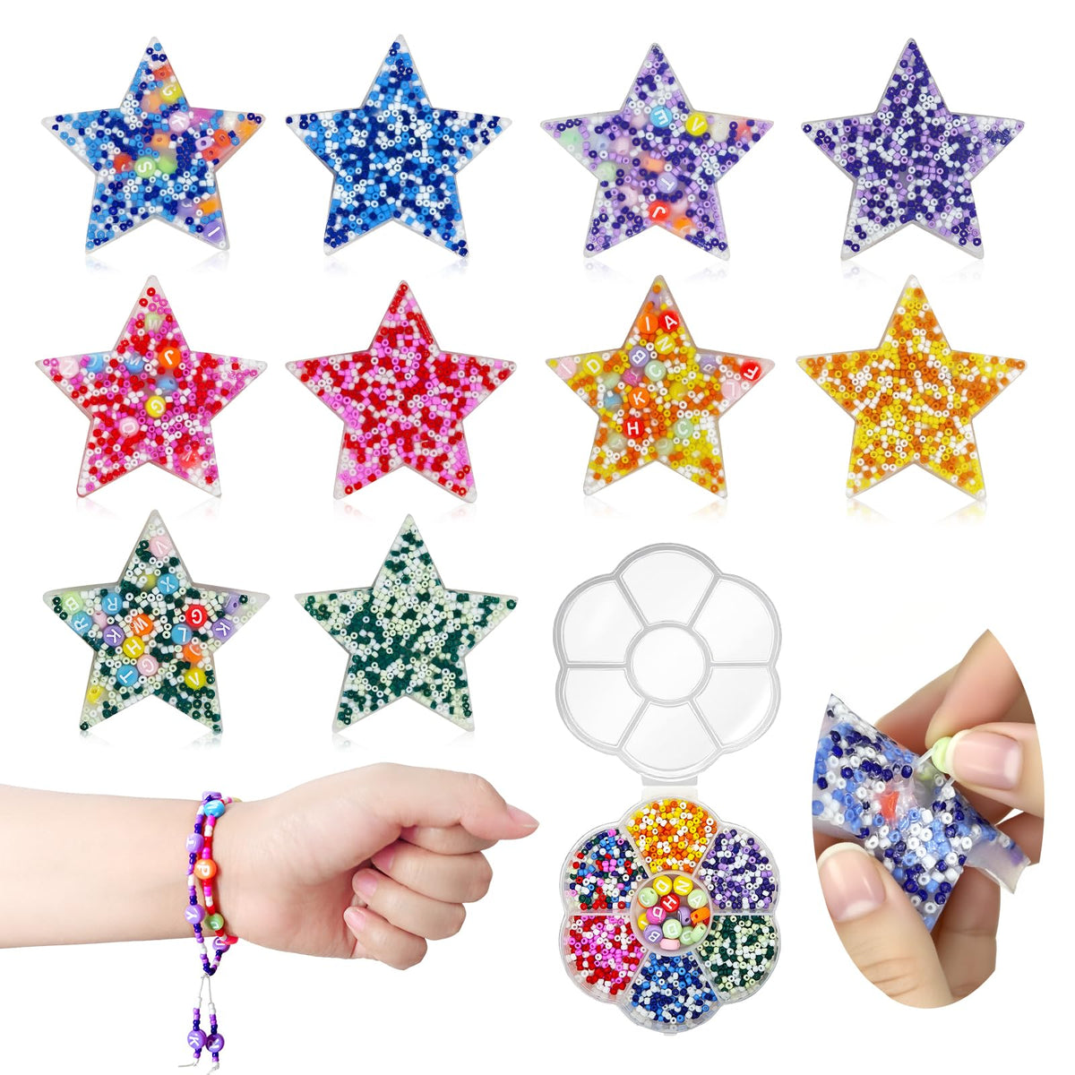 Estardaa 10-Piece Picky Pad: Sensory Fidget Toys with Divided Container for Focus and Calm