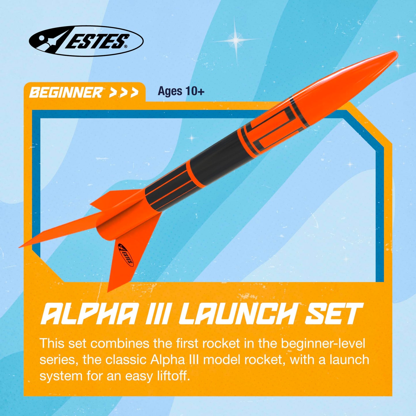 Estes 1427 Alpha III Rocket-Building Kit — Beginner Flying-Rocket Model with Launch Pad & Controller