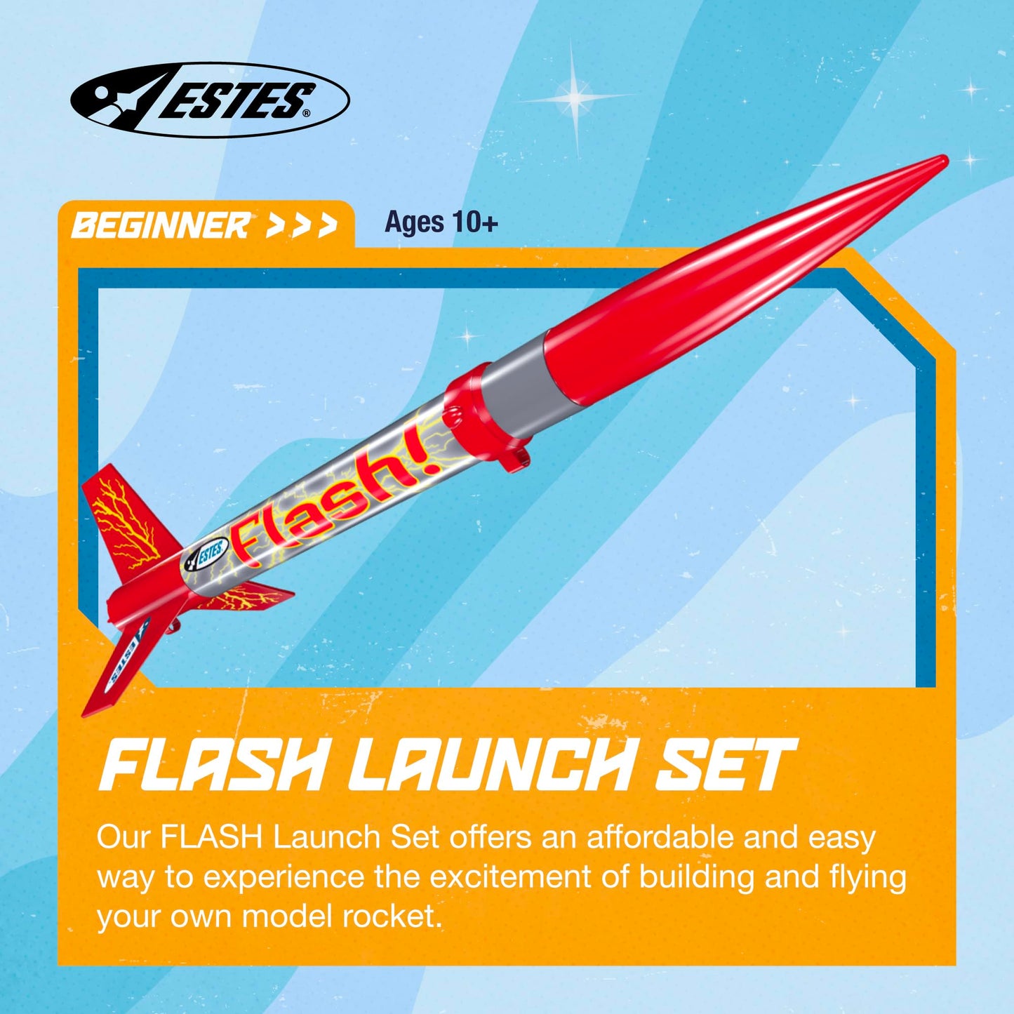 Estes 001478 Flash Rocket Launch Set – Beginner Model Rocket Kit with Pad & Controller