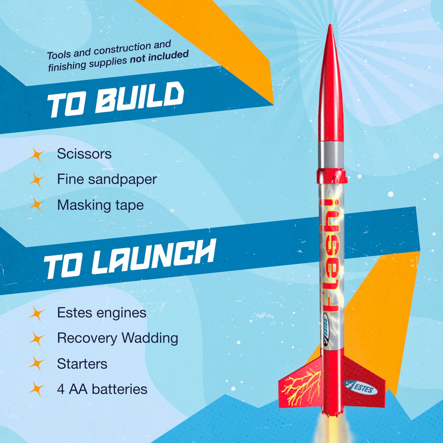 Estes 001478 Flash Rocket Launch Set – Beginner Model Rocket Kit with Pad & Controller