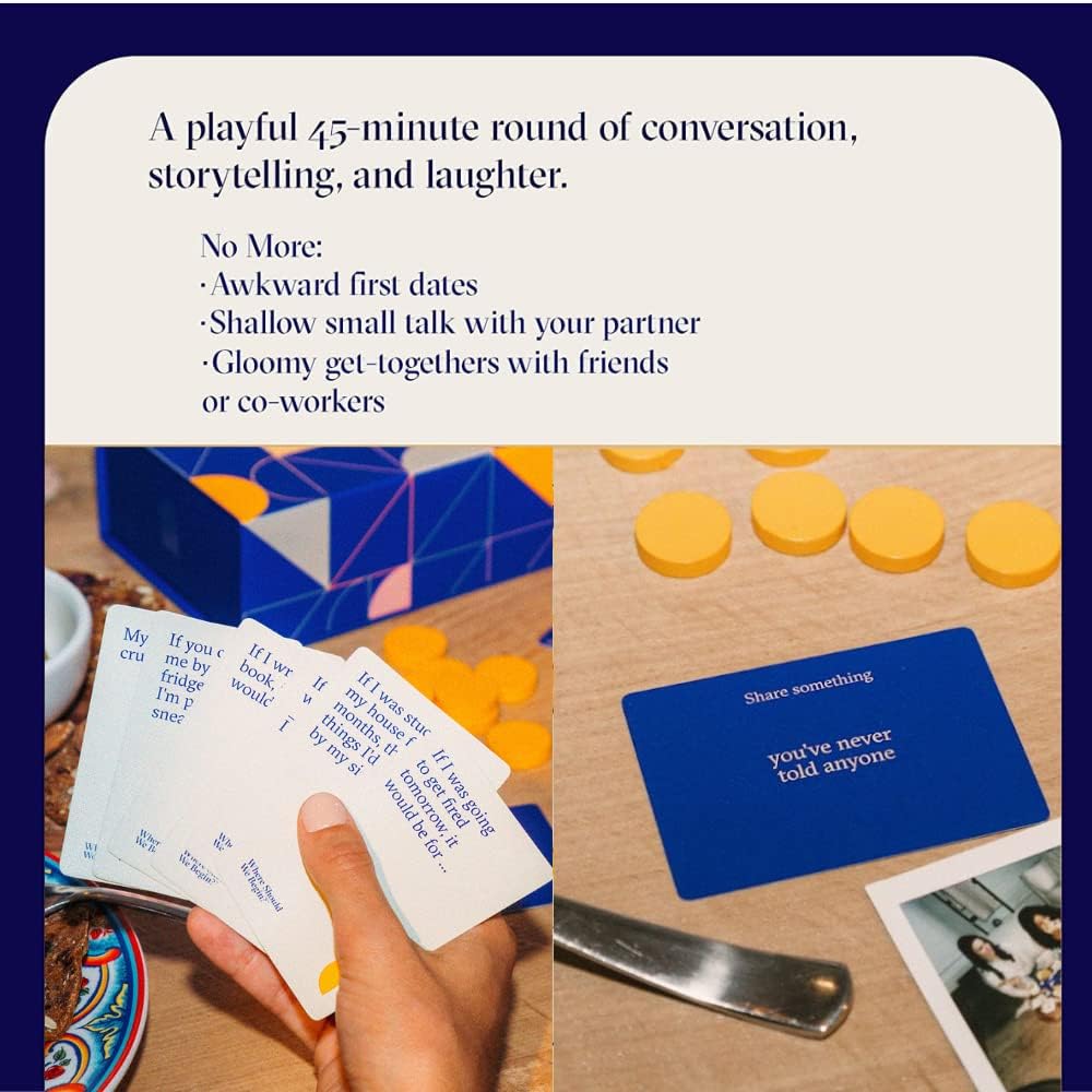ESTHER PEREL Conversation Card Game for Couples, Friends & Co-Workers — 280 Cards, 12 Tokens, 2-6 Players