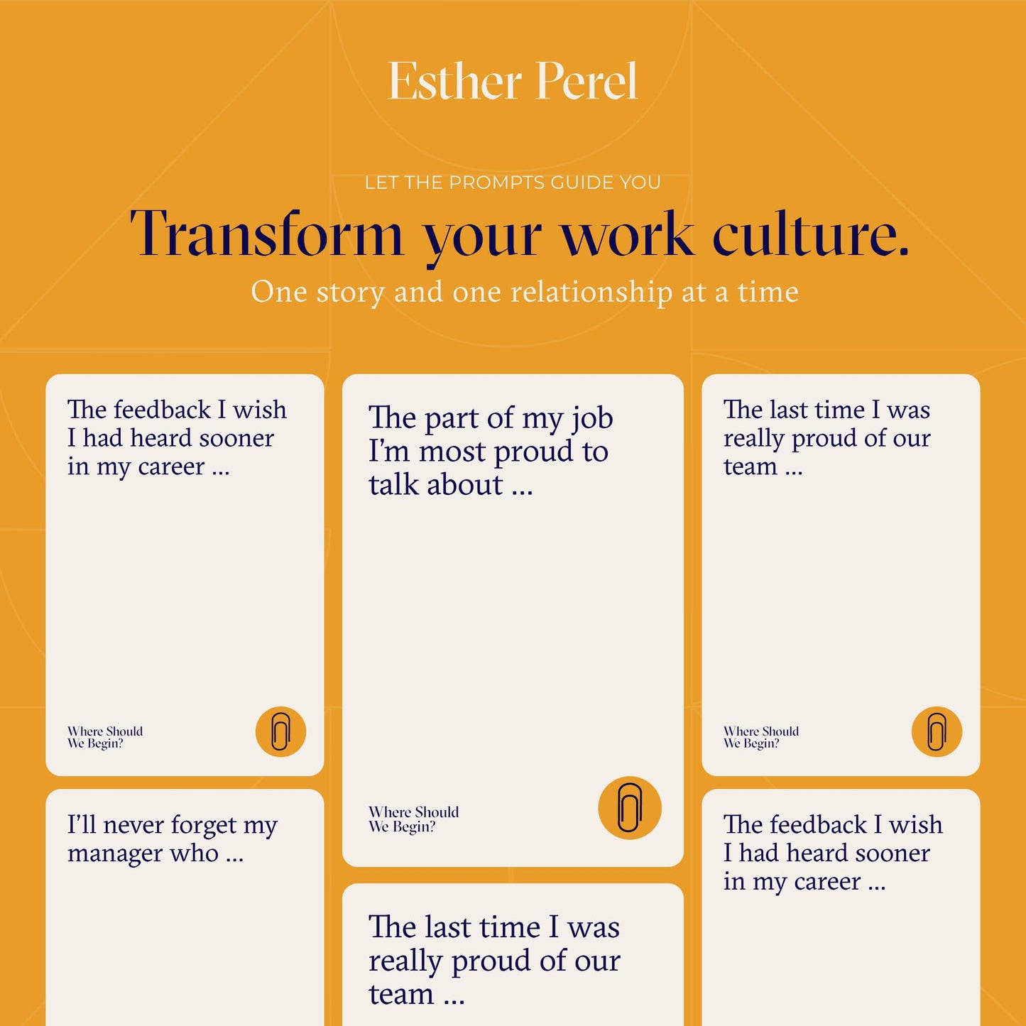 Where Should We Begin? at Work — 100 Conversation Cards for Teams by Esther Perel & Culture Amp