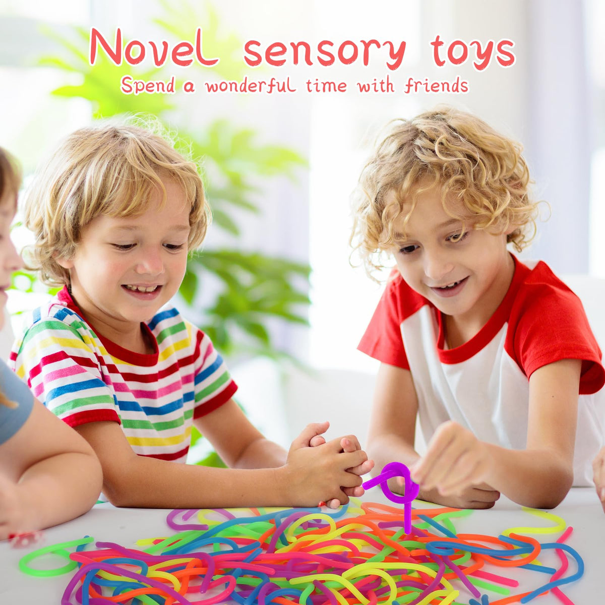Estimable 100 PCS Colorful Stretchy Fidget Strings – Sensory Toy Pack for Classroom Prizes & Party Favors