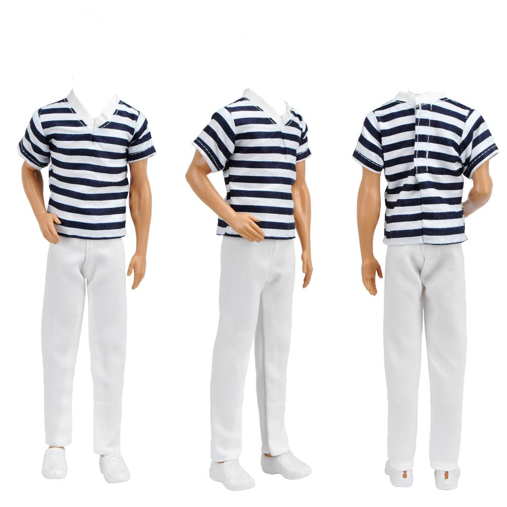 E-TING 3 Sets Doll Casual Wear for 12-Inch Dolls – Overalls, Jacket, Pants & Shoes
