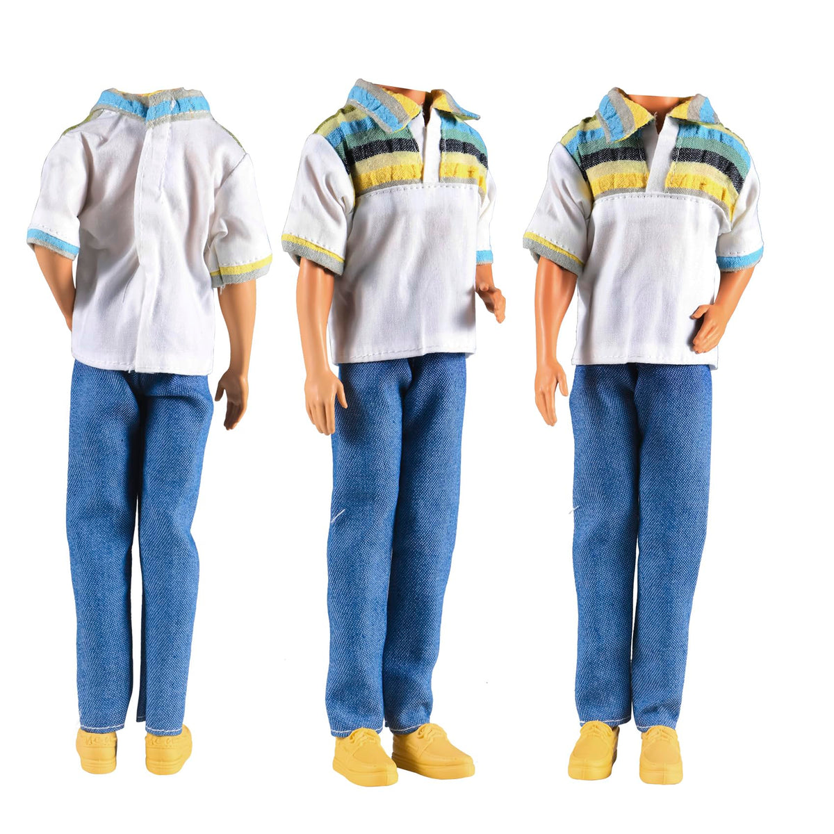 E-TING 3 Sets Doll Casual Wear for 12-Inch Dolls – Overalls, Jacket, Pants & Shoes