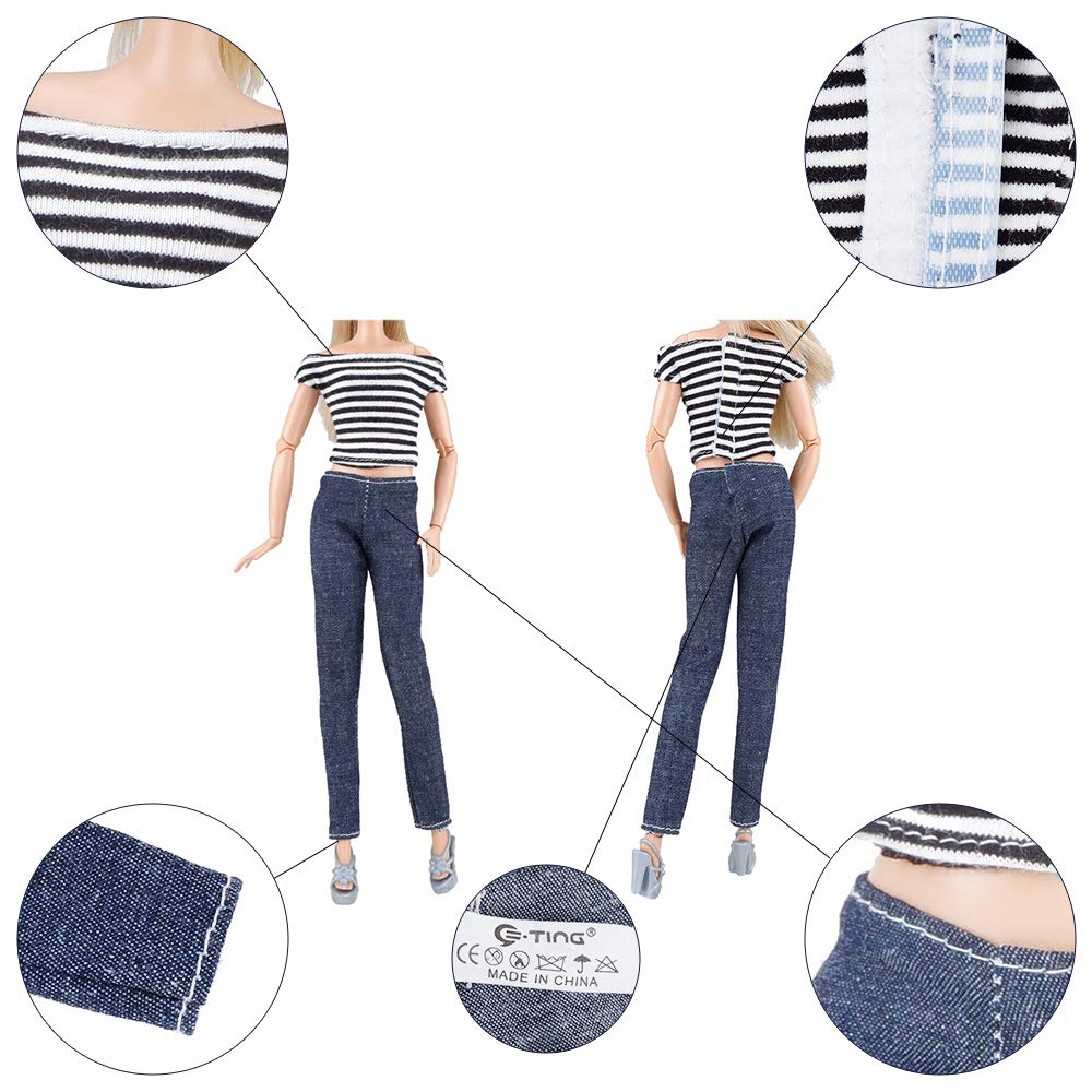 E-TING Lot 10 Sets – 5 Casual Doll Outfits for 11.5-Inch Dolls (Style B)