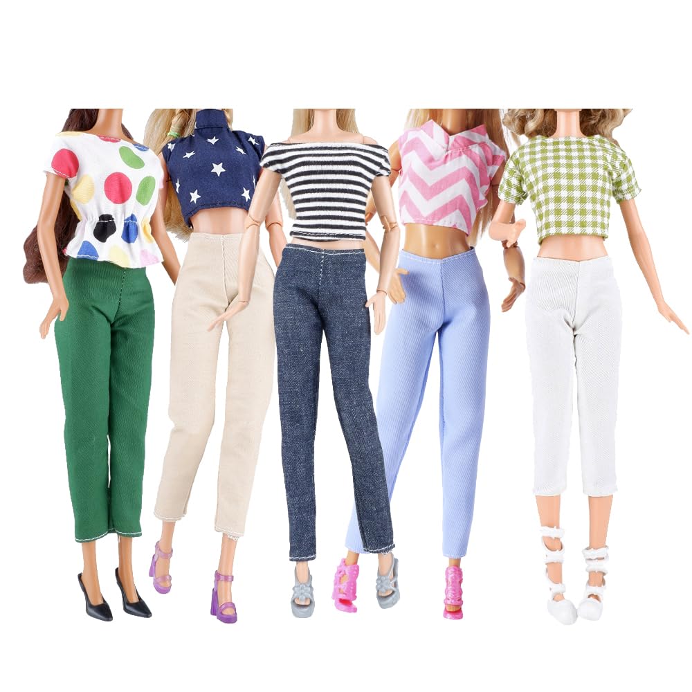 E-TING Lot 10 Sets – 5 Casual Doll Outfits for 11.5-Inch Dolls (Style B)