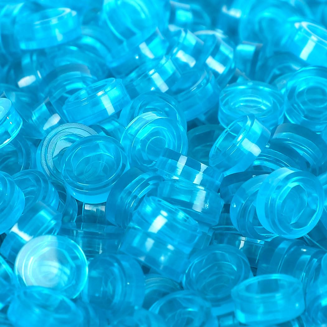 Etarnfly 2800PCS Pixel Bricks, 1x1 Round Plates – Transparent Blue, Compatible with Major Brand 98138