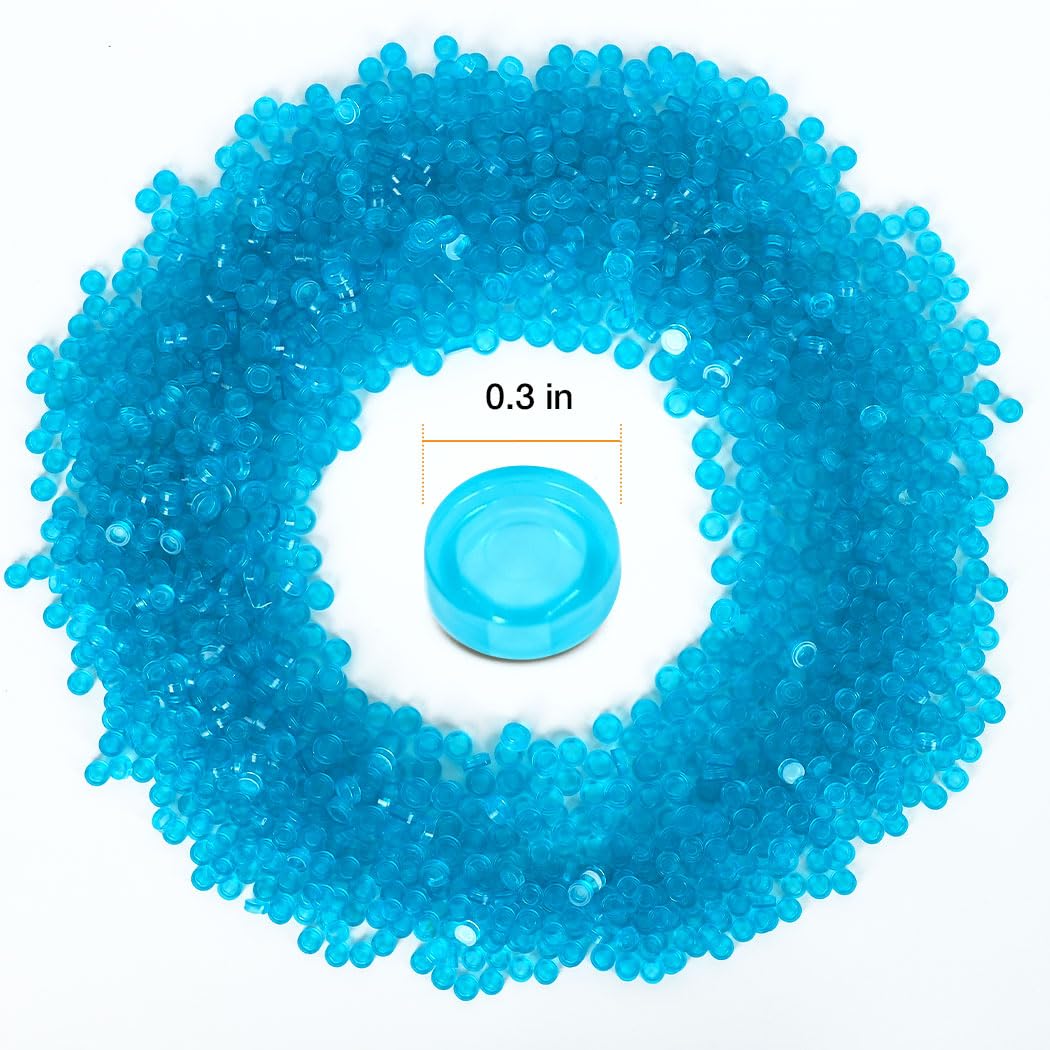 Etarnfly 2800PCS Pixel Bricks, 1x1 Round Plates – Transparent Blue, Compatible with Major Brand 98138