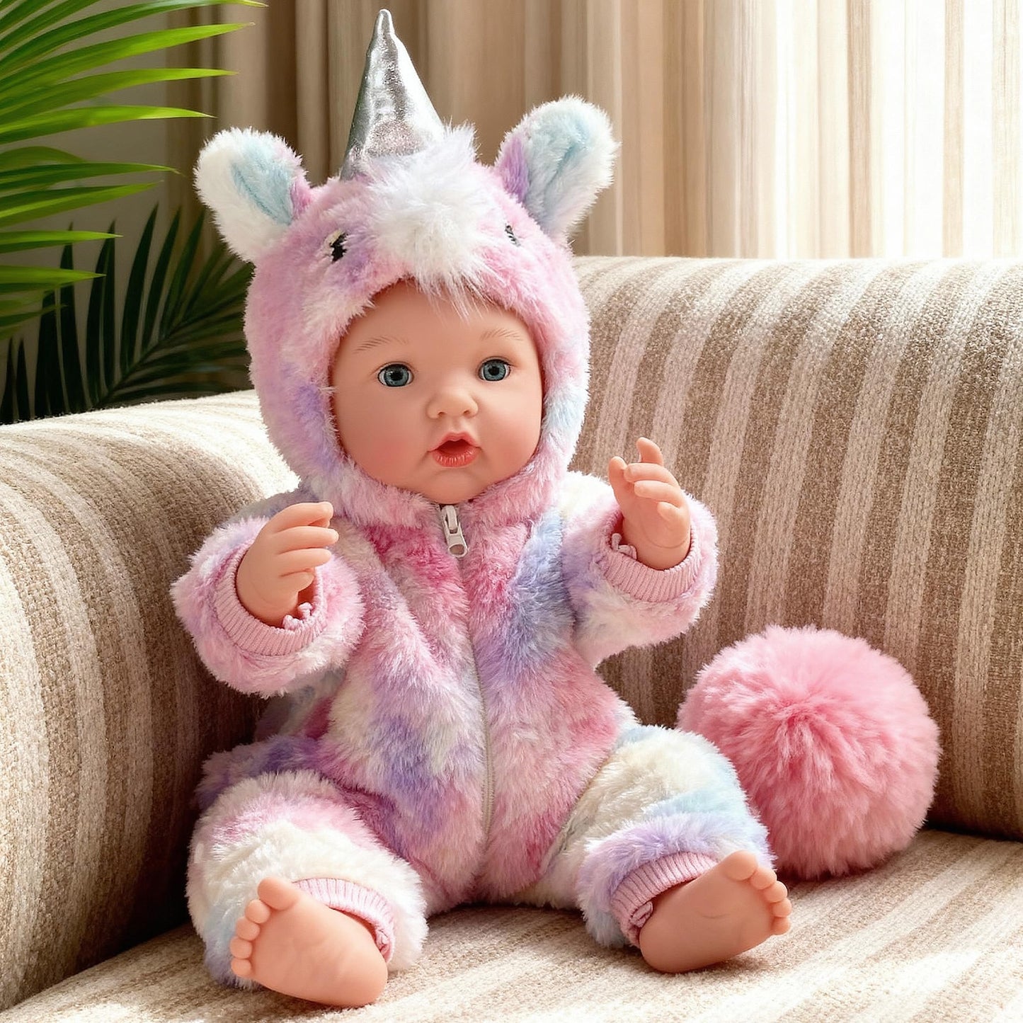 Eterfun 17-Inch Realistic Baby Doll – Lifelike Soft Body Toy with Bottle, Pacifier, Diapers