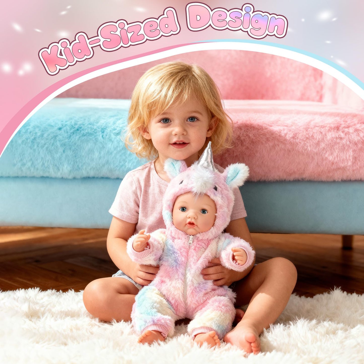 Eterfun 17-Inch Realistic Baby Doll – Lifelike Soft Body Toy with Bottle, Pacifier, Diapers