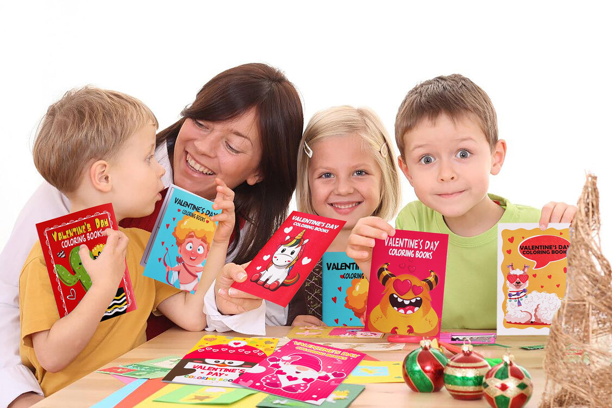 Eternity Sky 54PCS Valentines Coloring Book for Kids | Classroom Activities & Party Favors