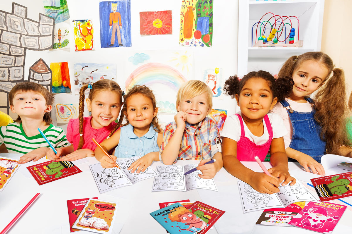Eternity Sky 54PCS Valentines Coloring Book for Kids | Classroom Activities & Party Favors