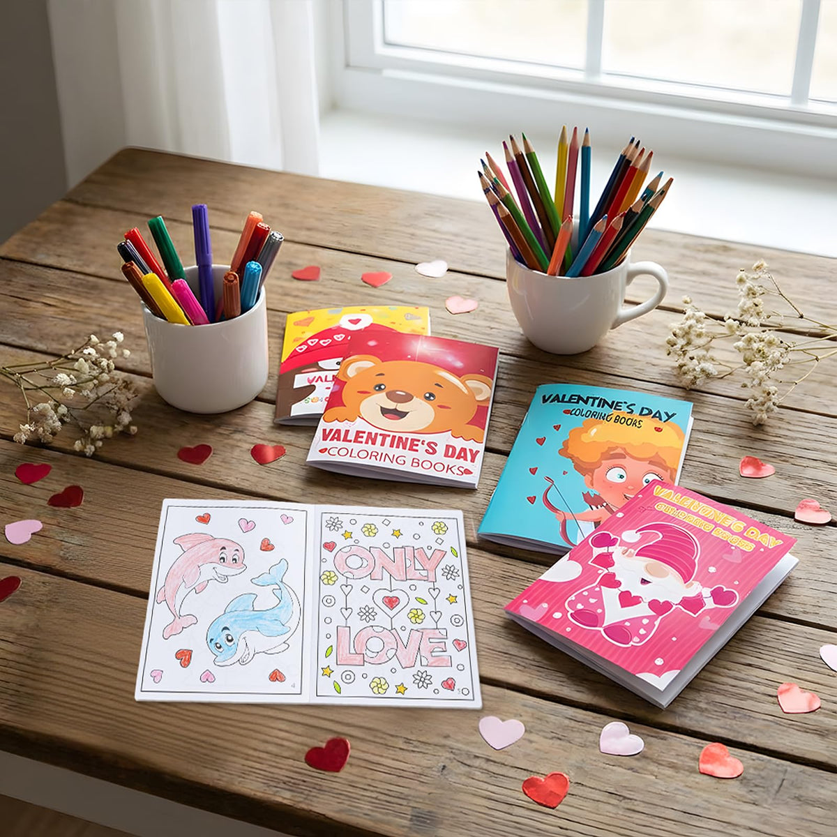 Eternity Sky 54PCS Valentines Coloring Book for Kids | Classroom Activities & Party Favors