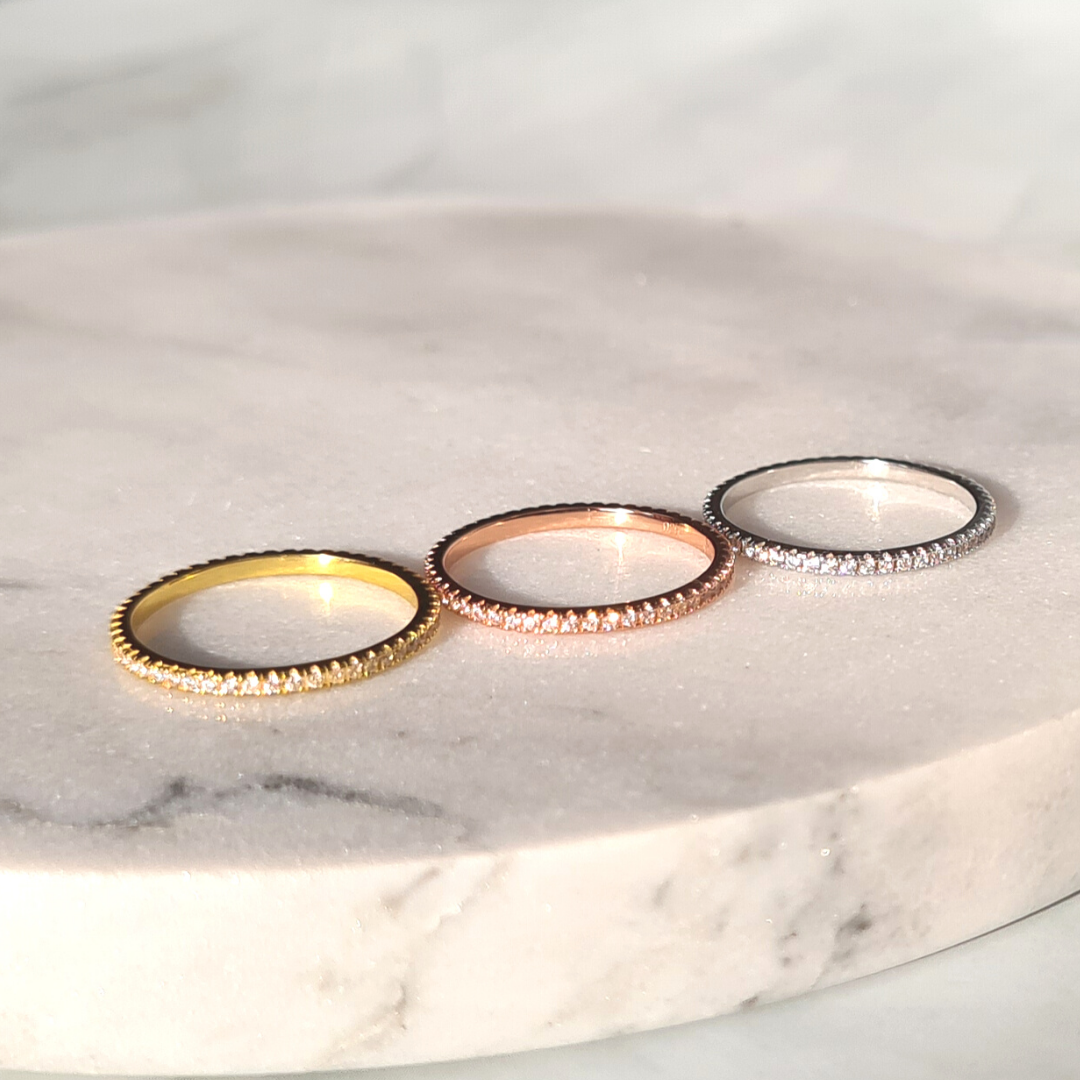 Slim Full Eternity Ring (1.2 mm) in Gold