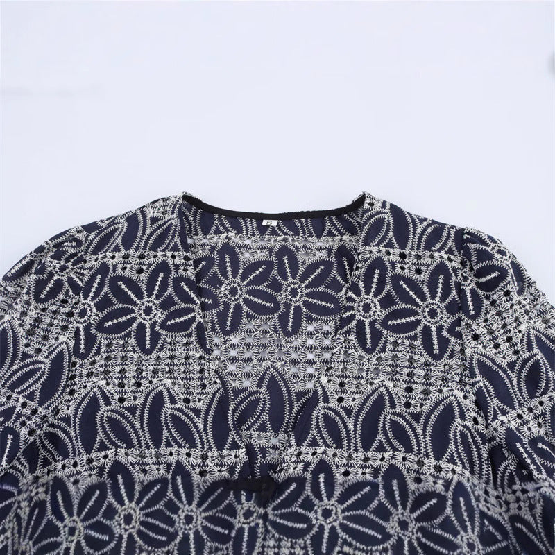 Ethnic Style Embroidered Bell Sleeve Vest Top