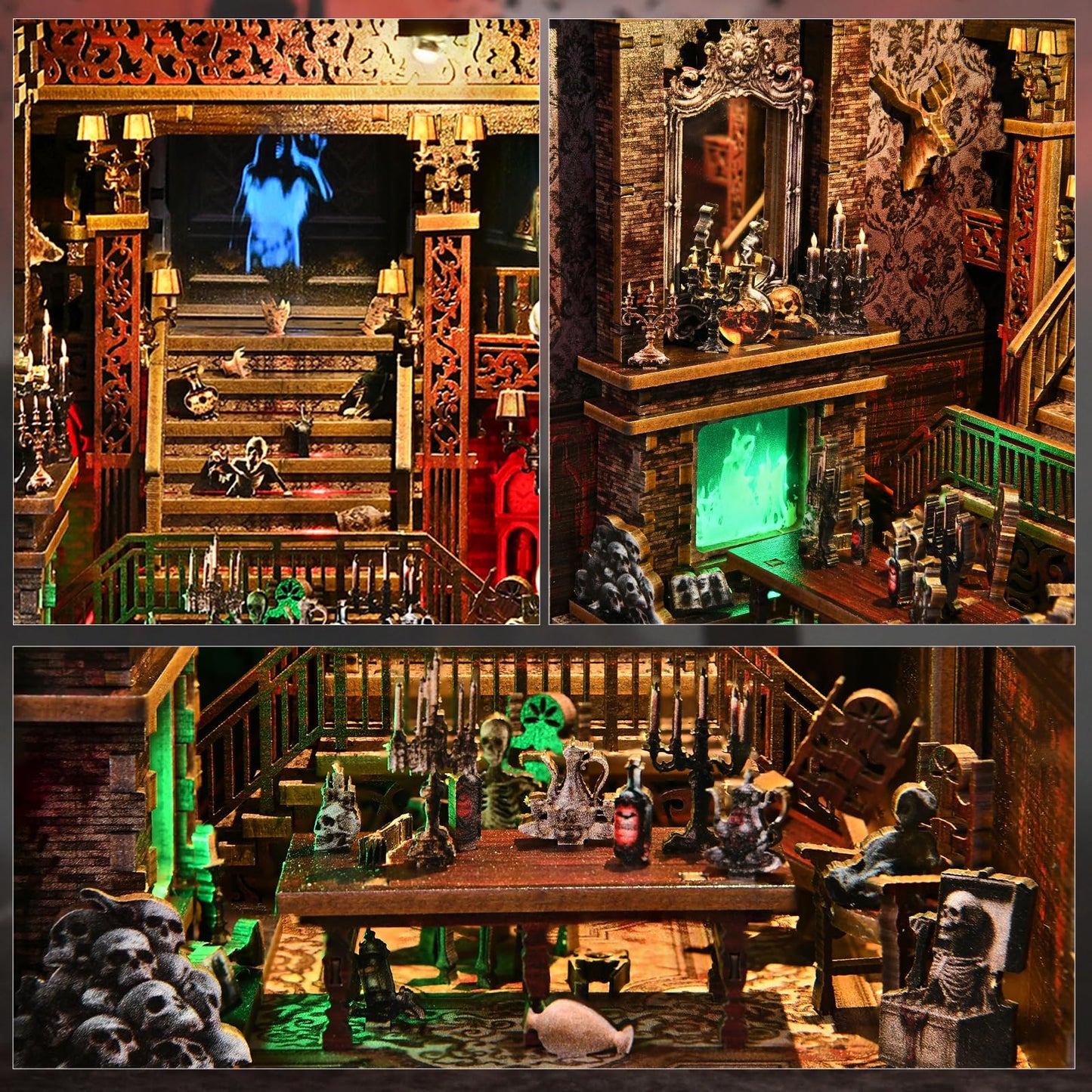 ETKVR Book Nook Kit | DIY 3D Wooden Bookend for Horror Decor