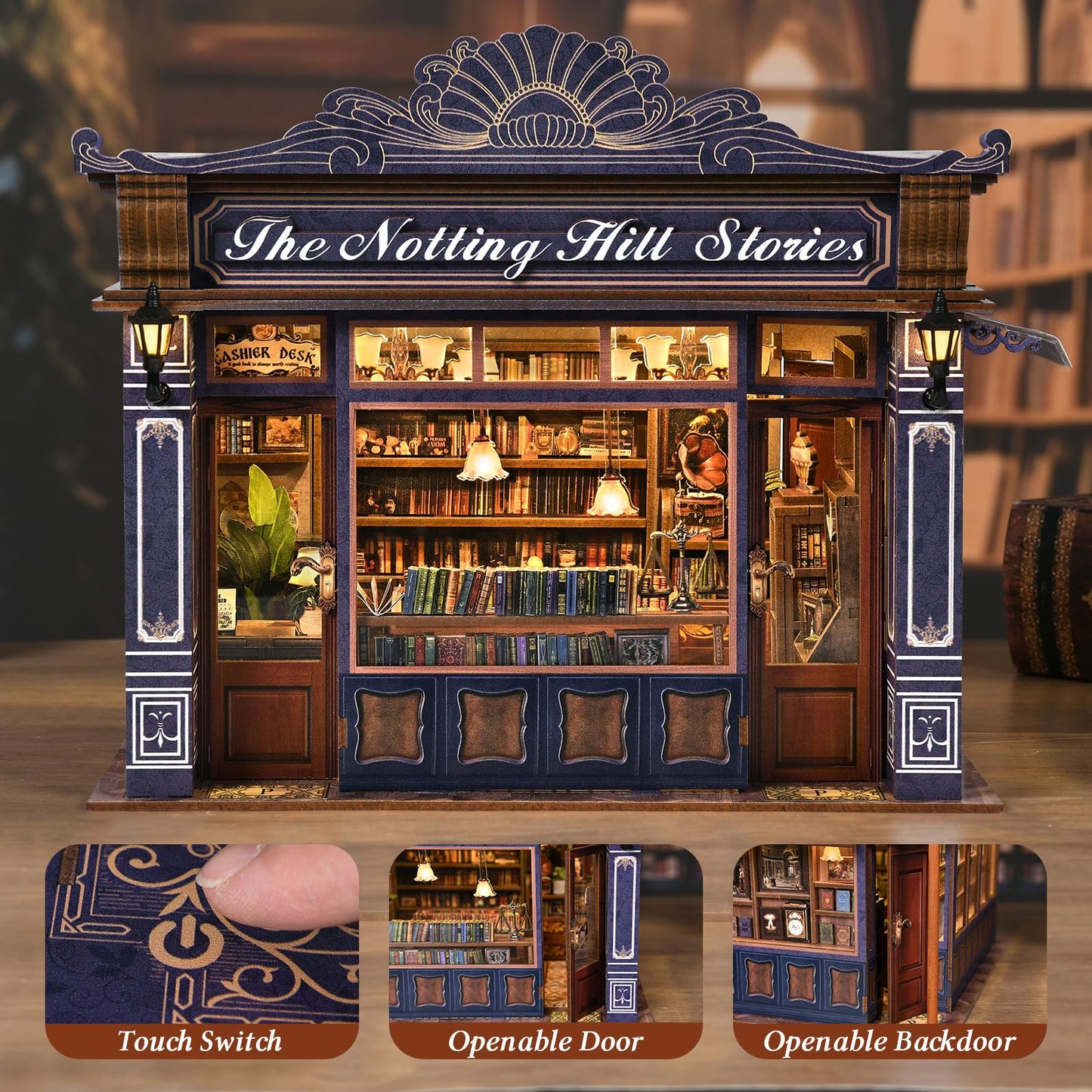 ETKVR Book Nook Kit - DIY Miniature Dollhouse for Adults | Bookshelf Decor