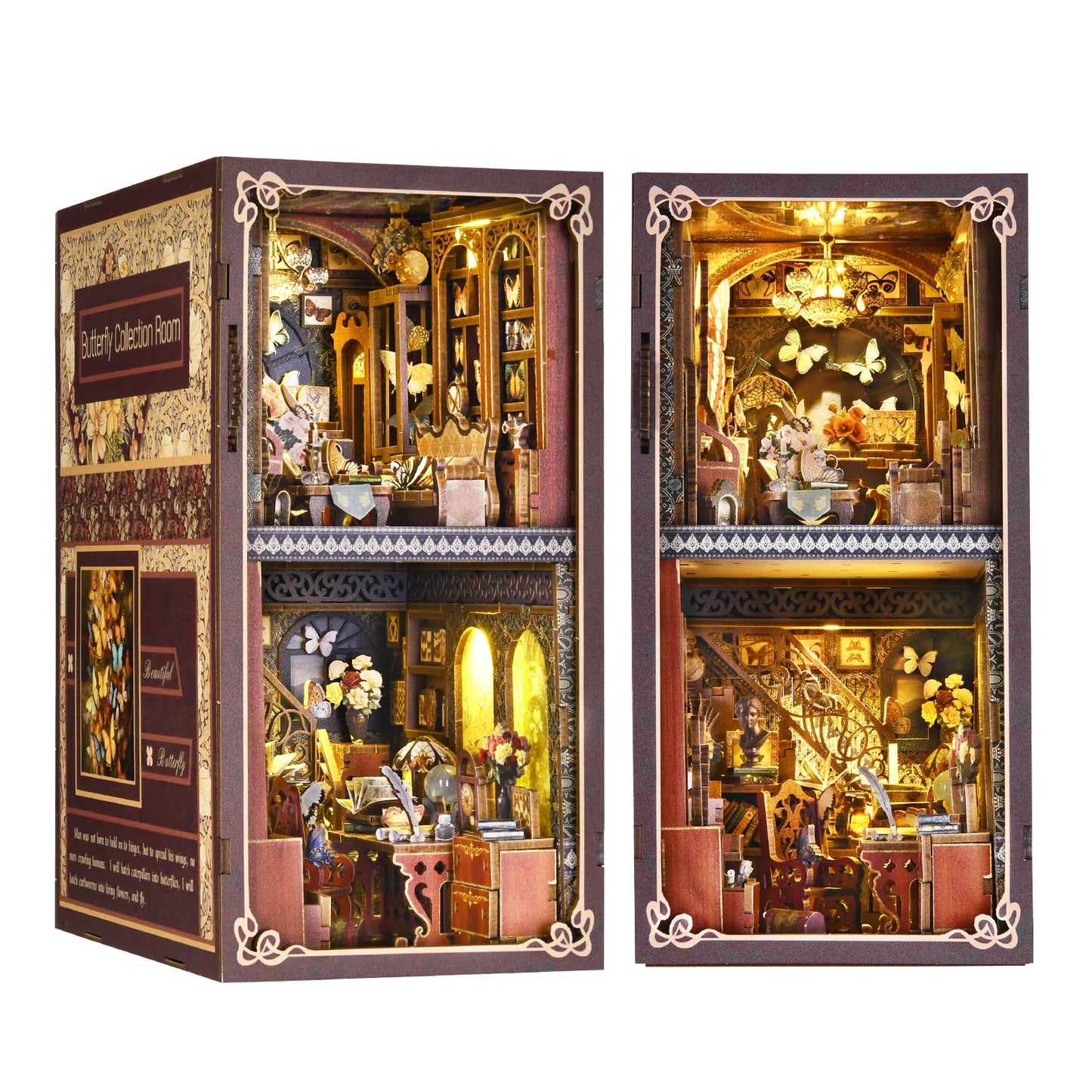 ETKVR Book Nook Kit – DIY Miniature House & Shelf Decor with LED