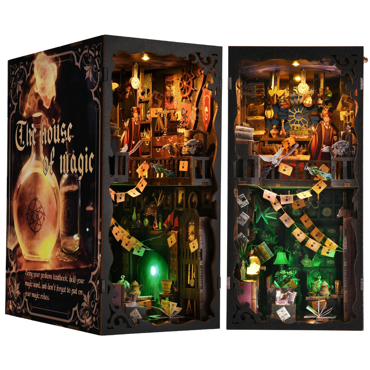 ETKVR Book Nook Kit – DIY Miniature House with LED Lights & Dust Cover