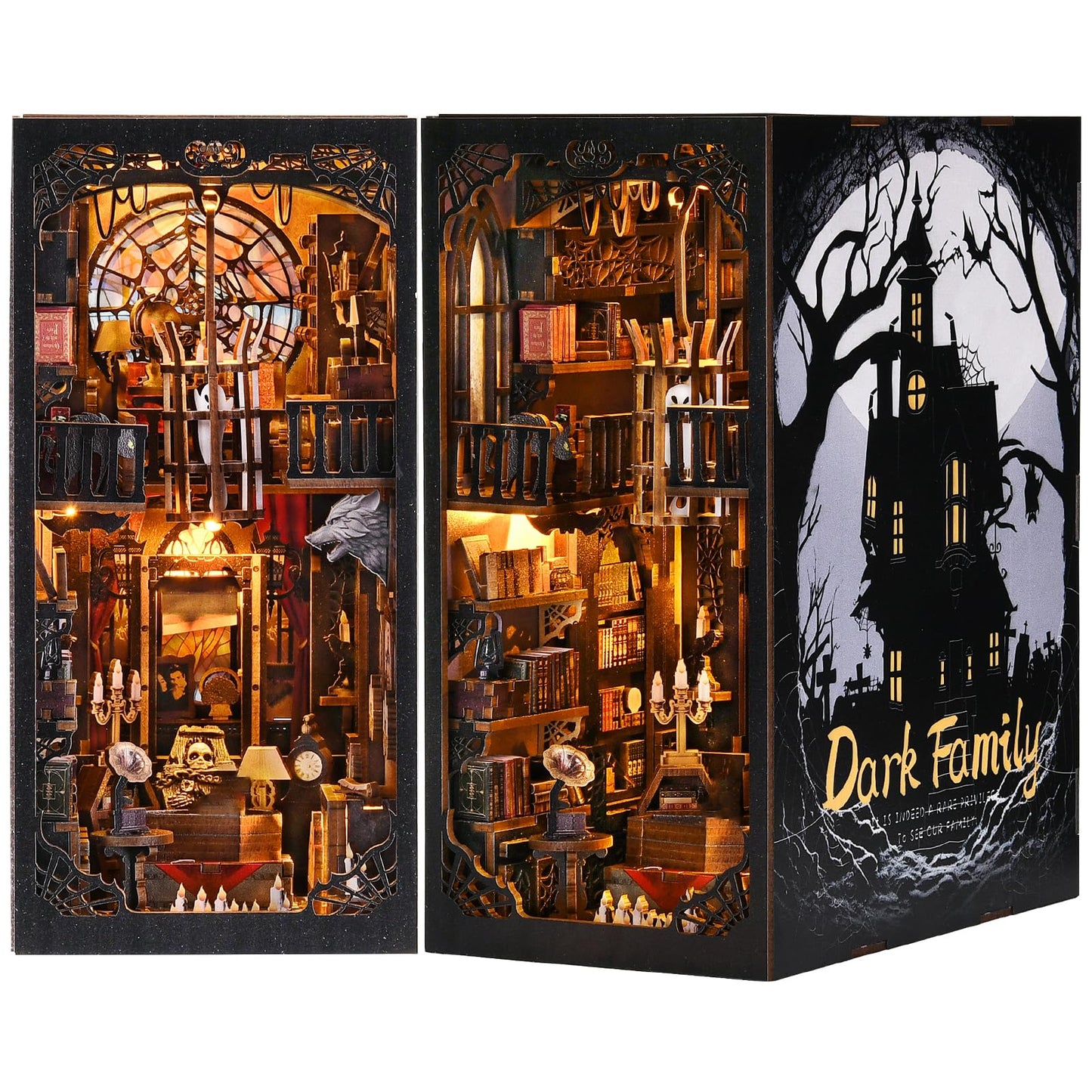 ETKVR Book Nook Kit – Dark Gothic DIY 3D Bookend & Shelf Insert