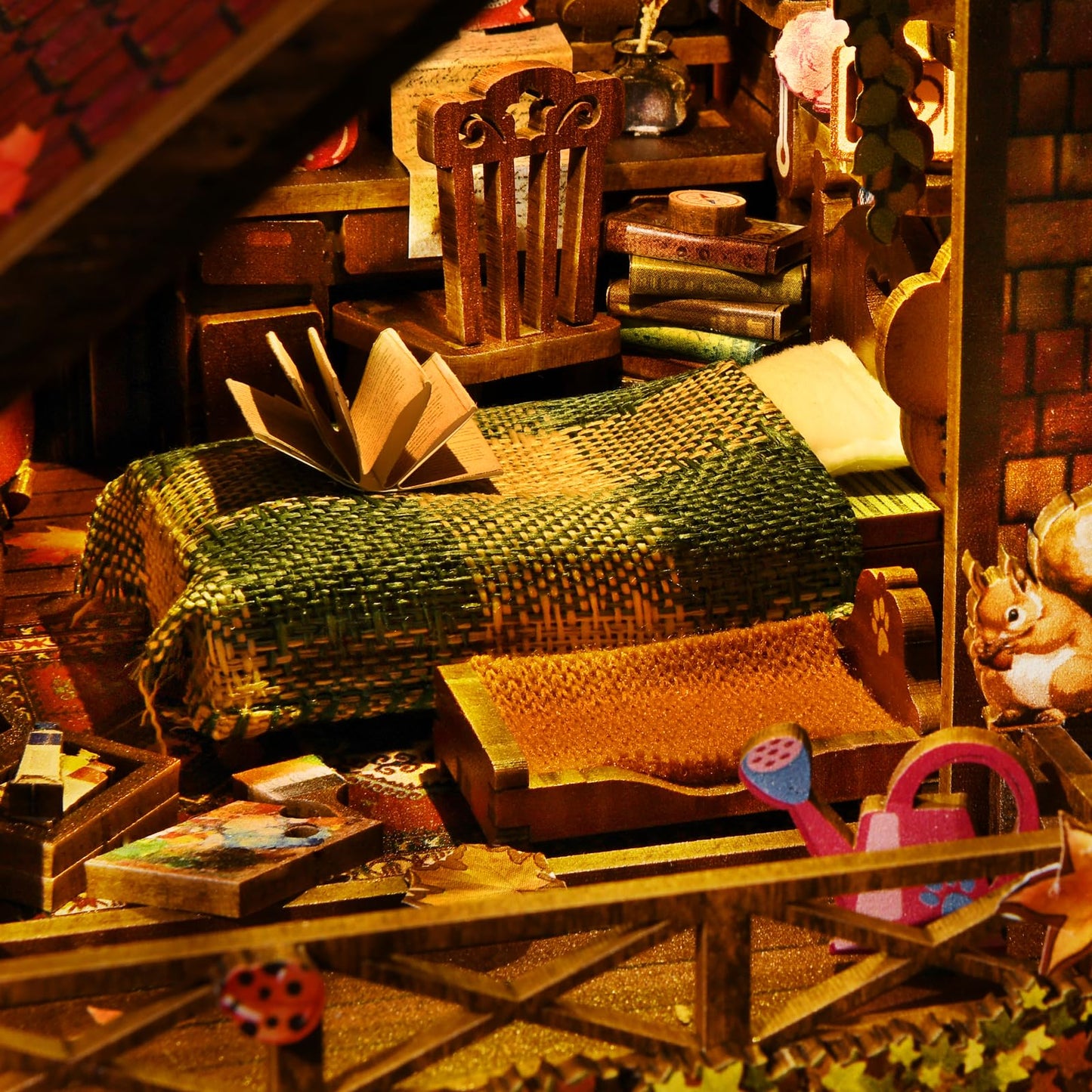 ETKVR Book Nook Kit – DIY Miniature Cottage with LED Lights & Dust Cover