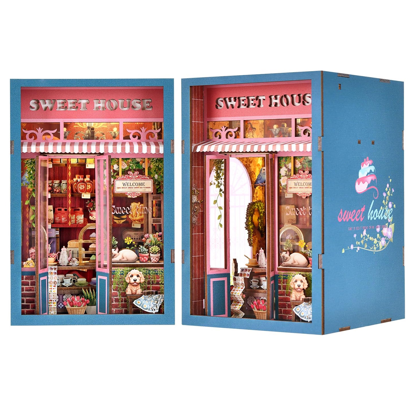 ETKVR Book Nook Kit - DIY 3D Wooden Puzzle & LED Bookend for Home Decor
