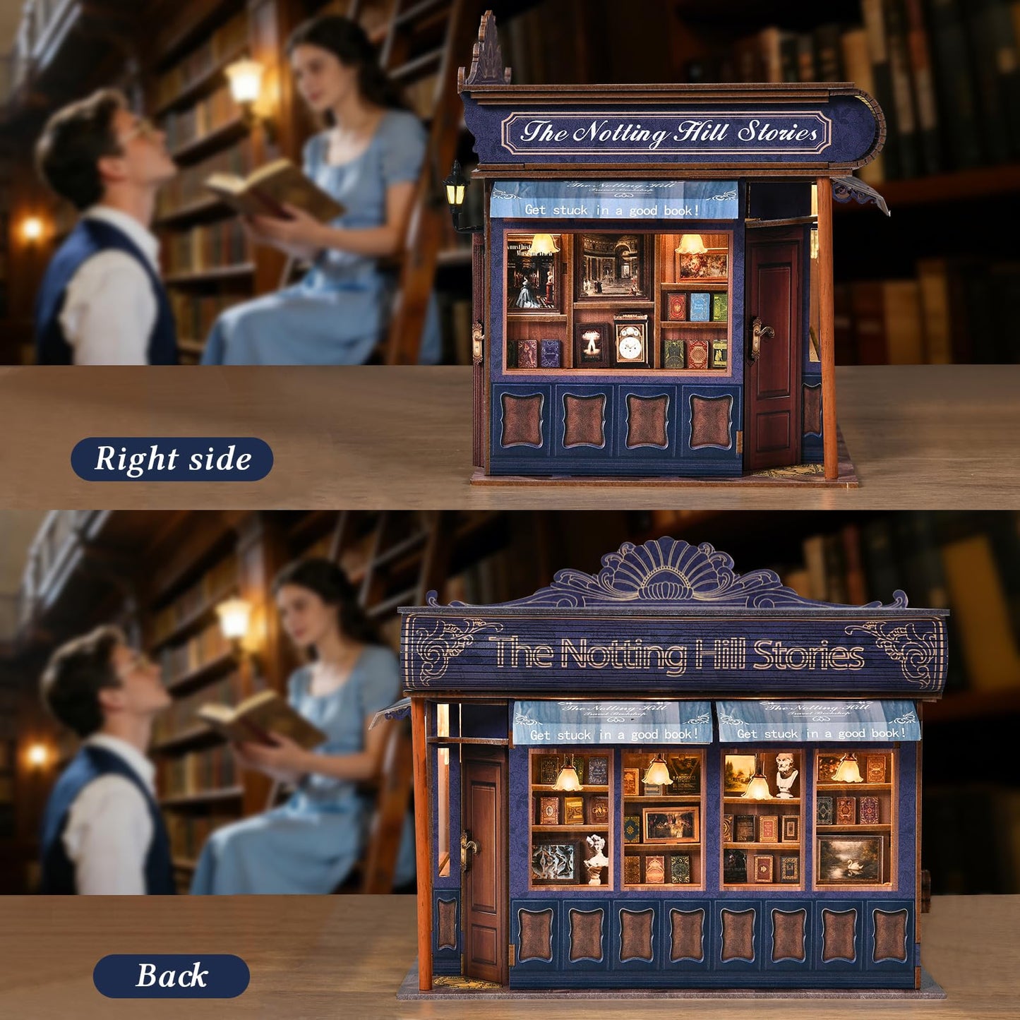 ETKVR Book Nook Kit - DIY Miniature Dollhouse for Adults | Bookshelf Decor