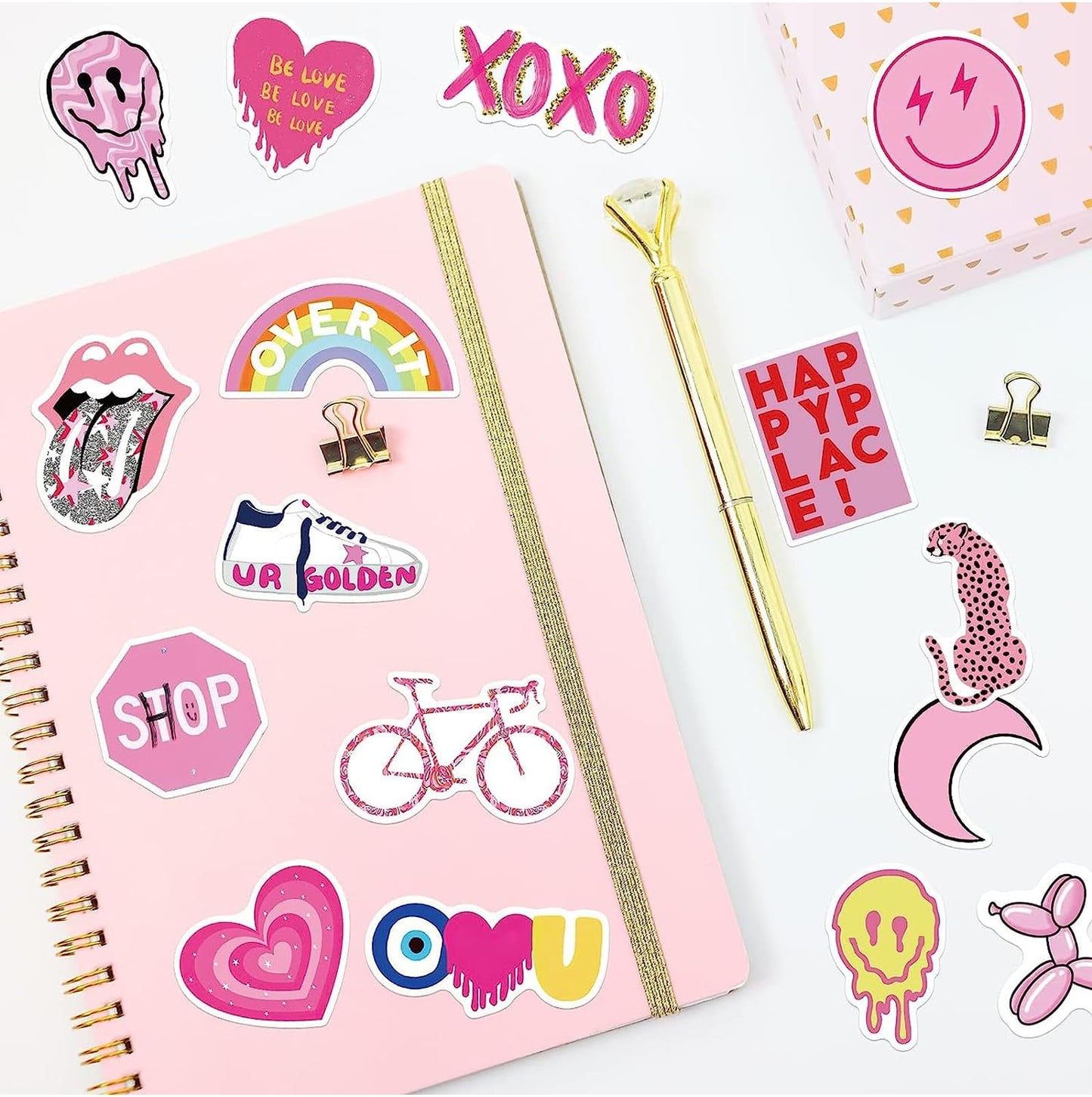 Etomiel 102 Pcs Preppy Stickers – Vinyl Aesthetic, Waterproof