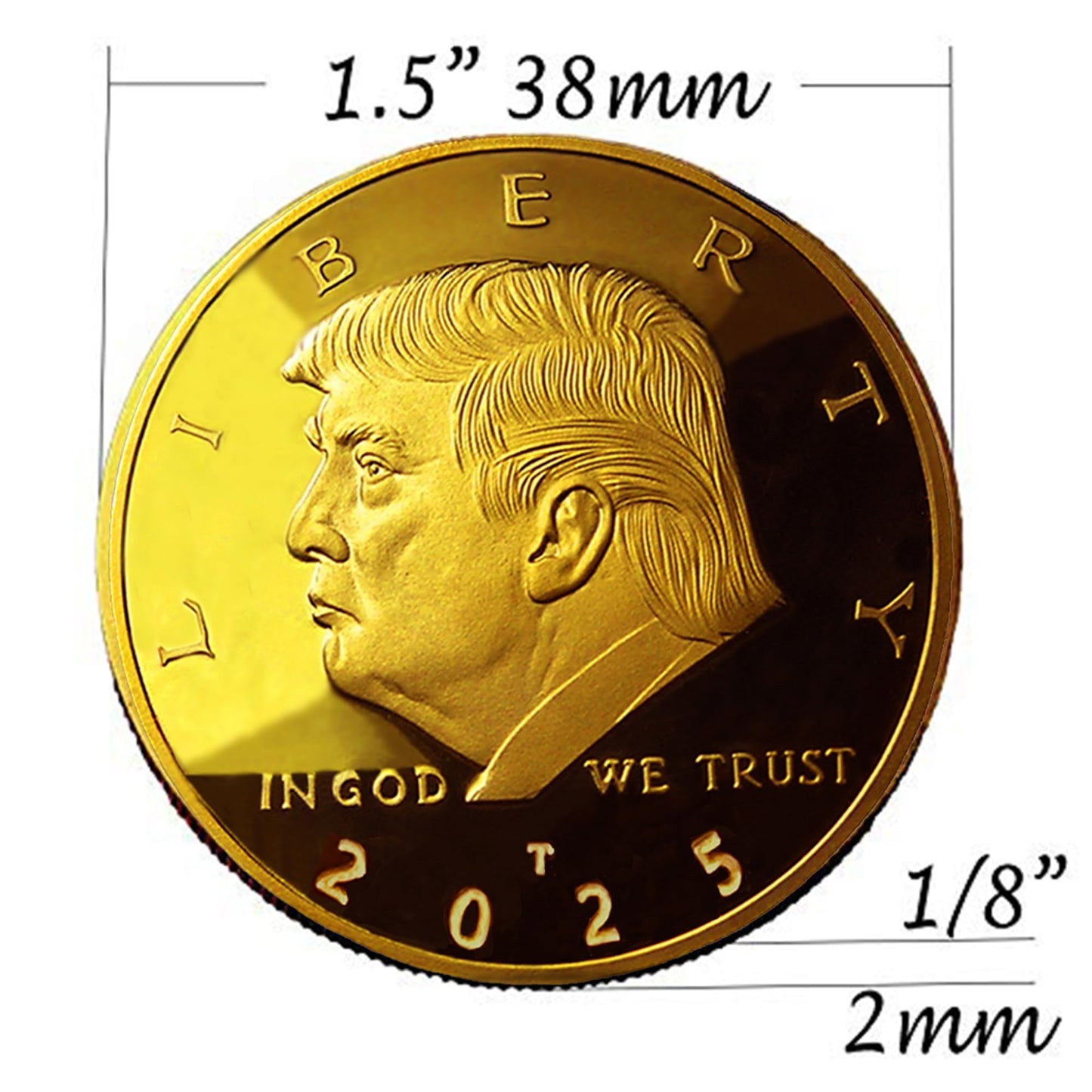 eTradewinds Donald J. Trump 2025 Liberty Eagle Gold Coin – 1oz 24k Plated, Velvet Display Case, COA Included