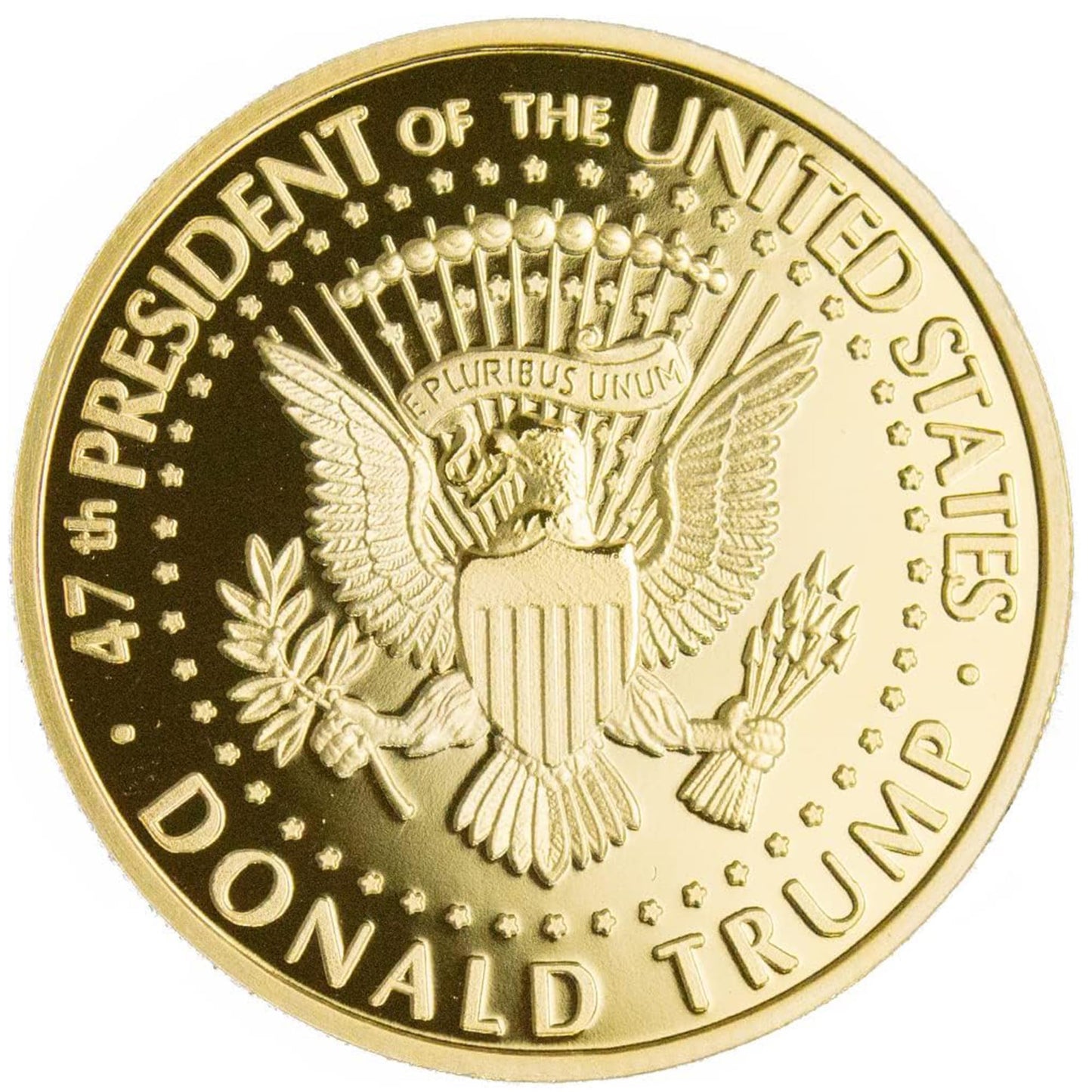 eTradewinds Donald J. Trump 2025 Liberty Eagle Gold Coin – 1oz 24k Plated, Velvet Display Case, COA Included