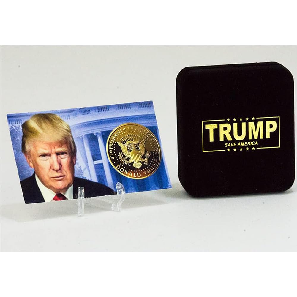 eTradewinds Donald Trump 45-47 Liberty Eagle 1oz Gold Coin Set – Velvet Case, 24k Gold Plated, Certificate of Authenticity