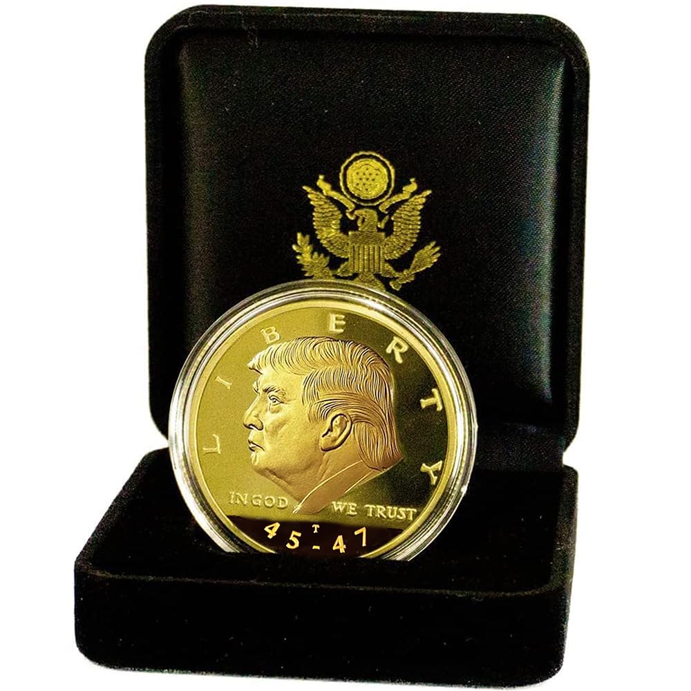 eTradewinds Donald Trump 45-47 Liberty Eagle 1oz Gold Coin Set – Velvet Case, 24k Gold Plated, Certificate of Authenticity