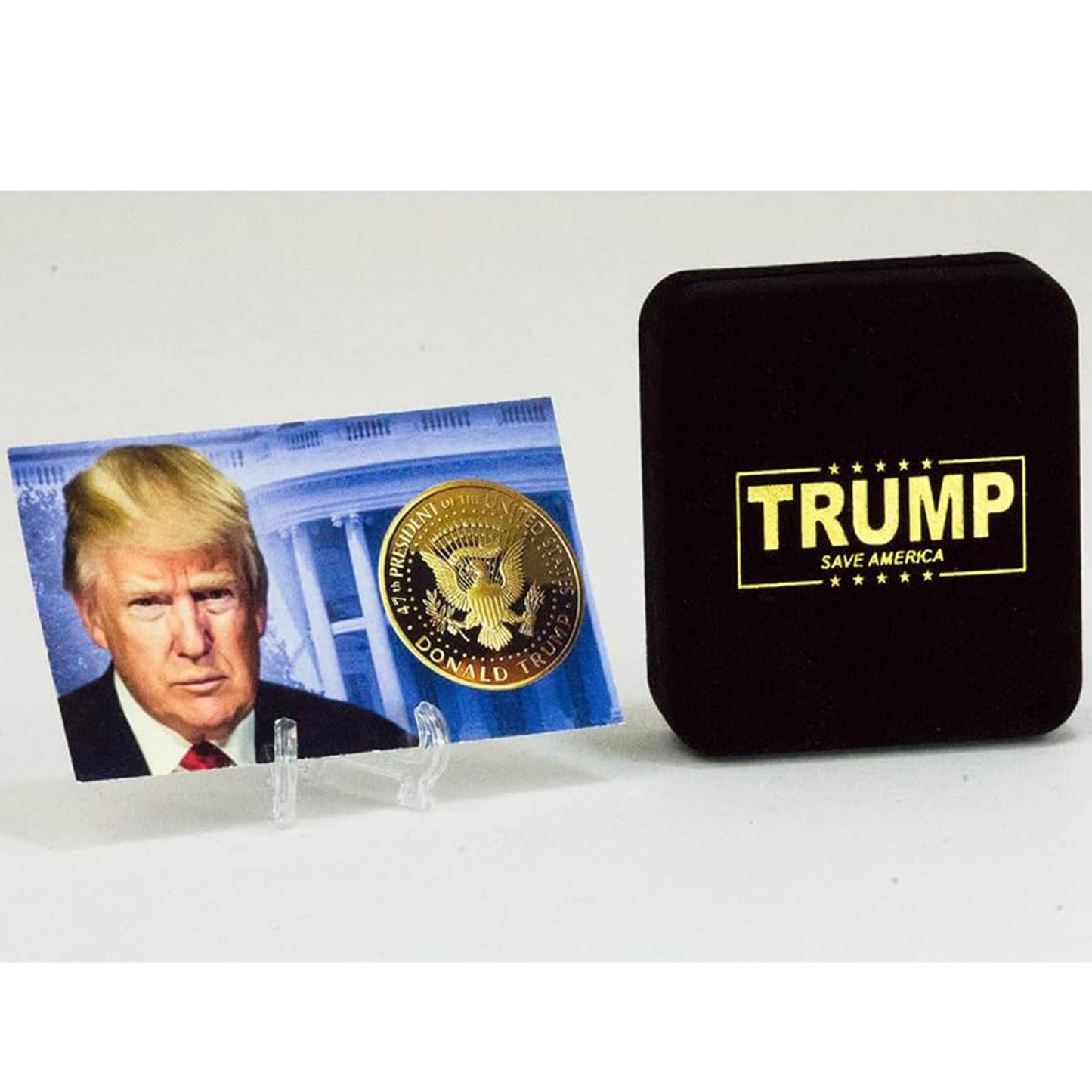 eTradewinds Donald J. Trump 2025 Liberty Eagle Gold Coin – 1oz 24k Plated, Velvet Display Case, COA Included