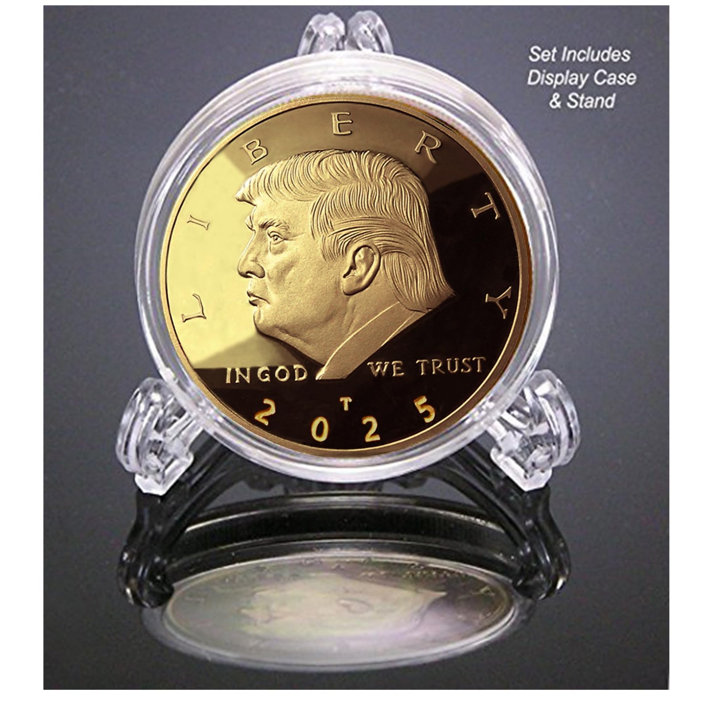 eTradewinds Donald J. Trump 2025 Liberty Eagle Gold Coin – 1oz 24k Plated, Velvet Display Case, COA Included