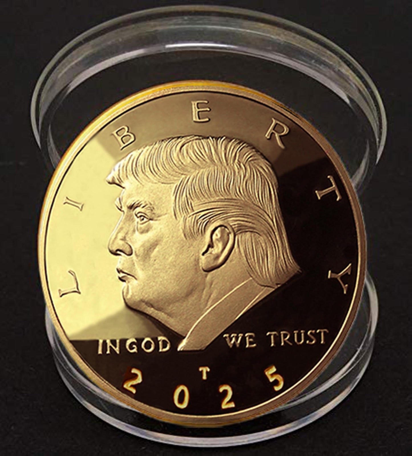 eTradewinds Donald J. Trump 2025 Liberty Eagle Gold Coin – 1oz 24k Plated, Velvet Display Case, COA Included