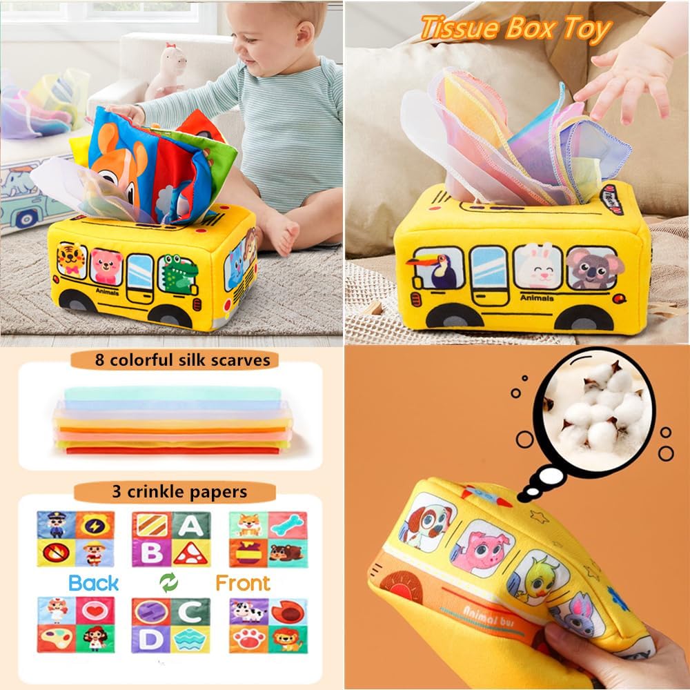 Etyat Baby Toys 6-12 Months – Montessori Silicone Teether, Stacking Blocks & Sensory Set