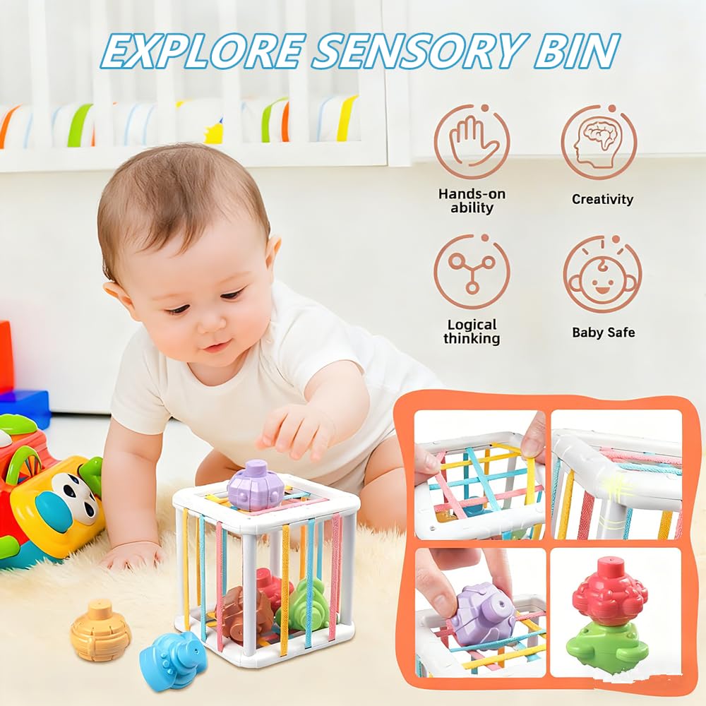 Etyat Montessori Baby Toys 6-18 Months – Sensory Sorting Stacking Teether Set
