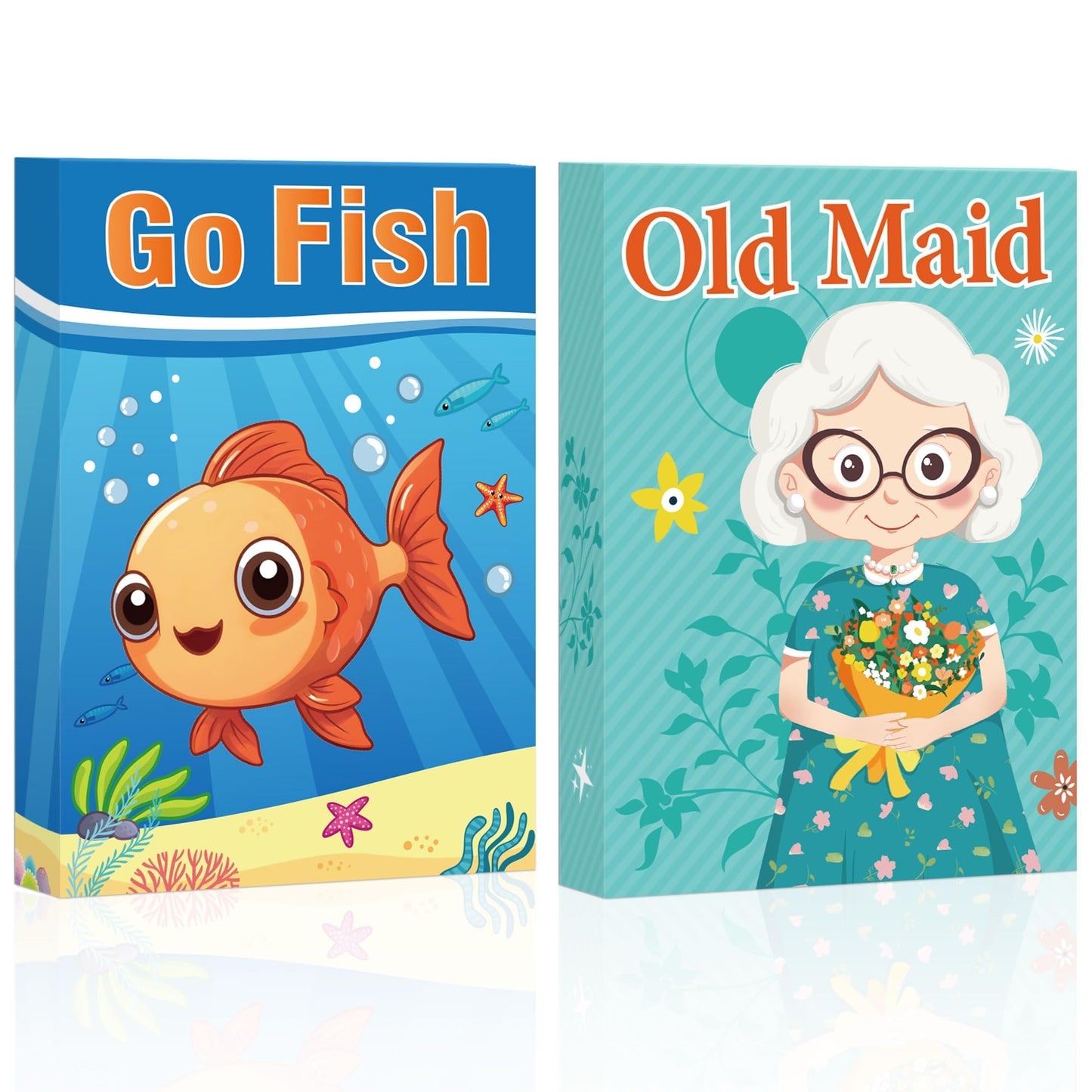 Etyishe Go Fish & Old Maid Card Game — 2 Decks for Family Nights