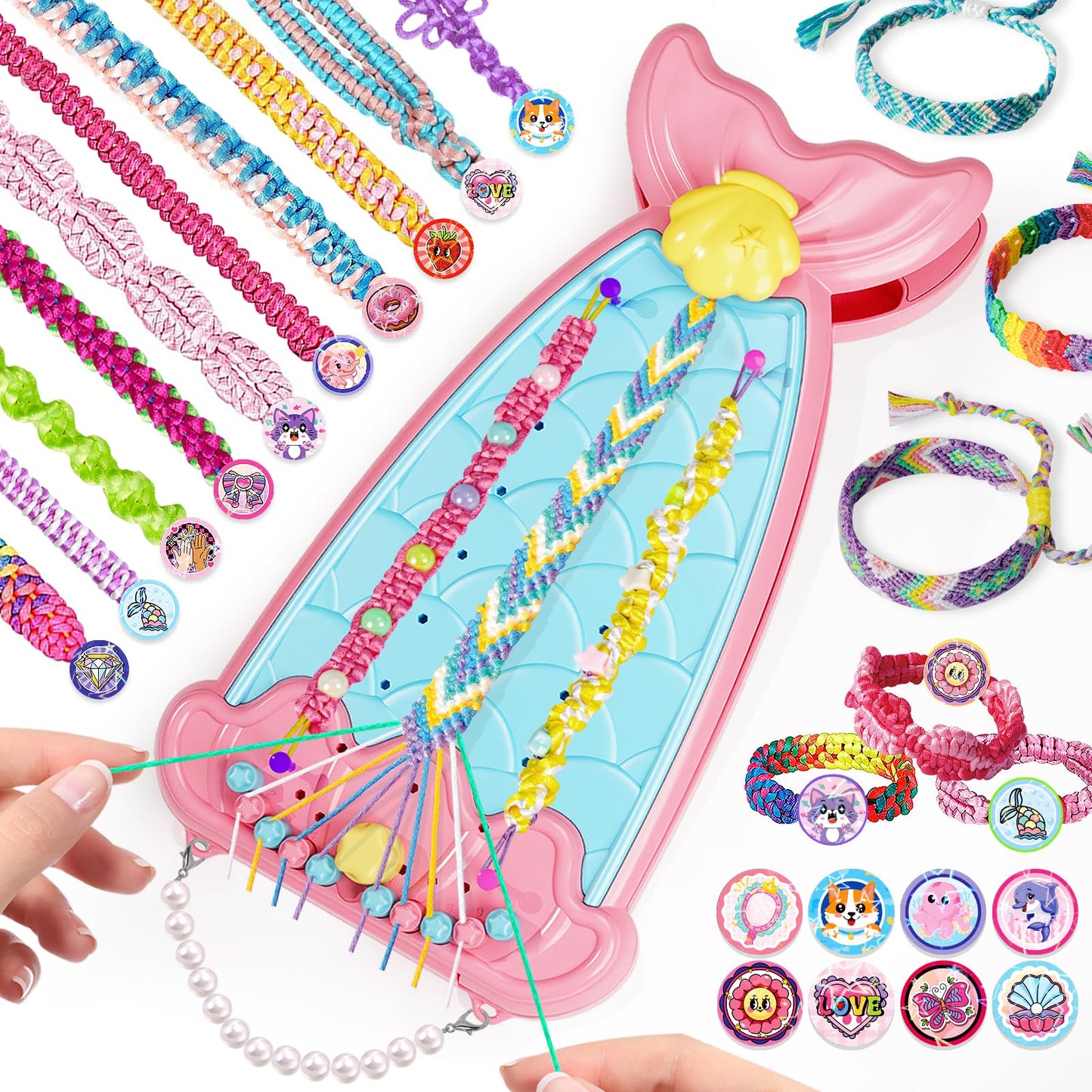 Euclidean Cube 2-in-1 Friendship Bracelet Kit for Girls Aged 8-12 | Jewelry Making & Travel Activity