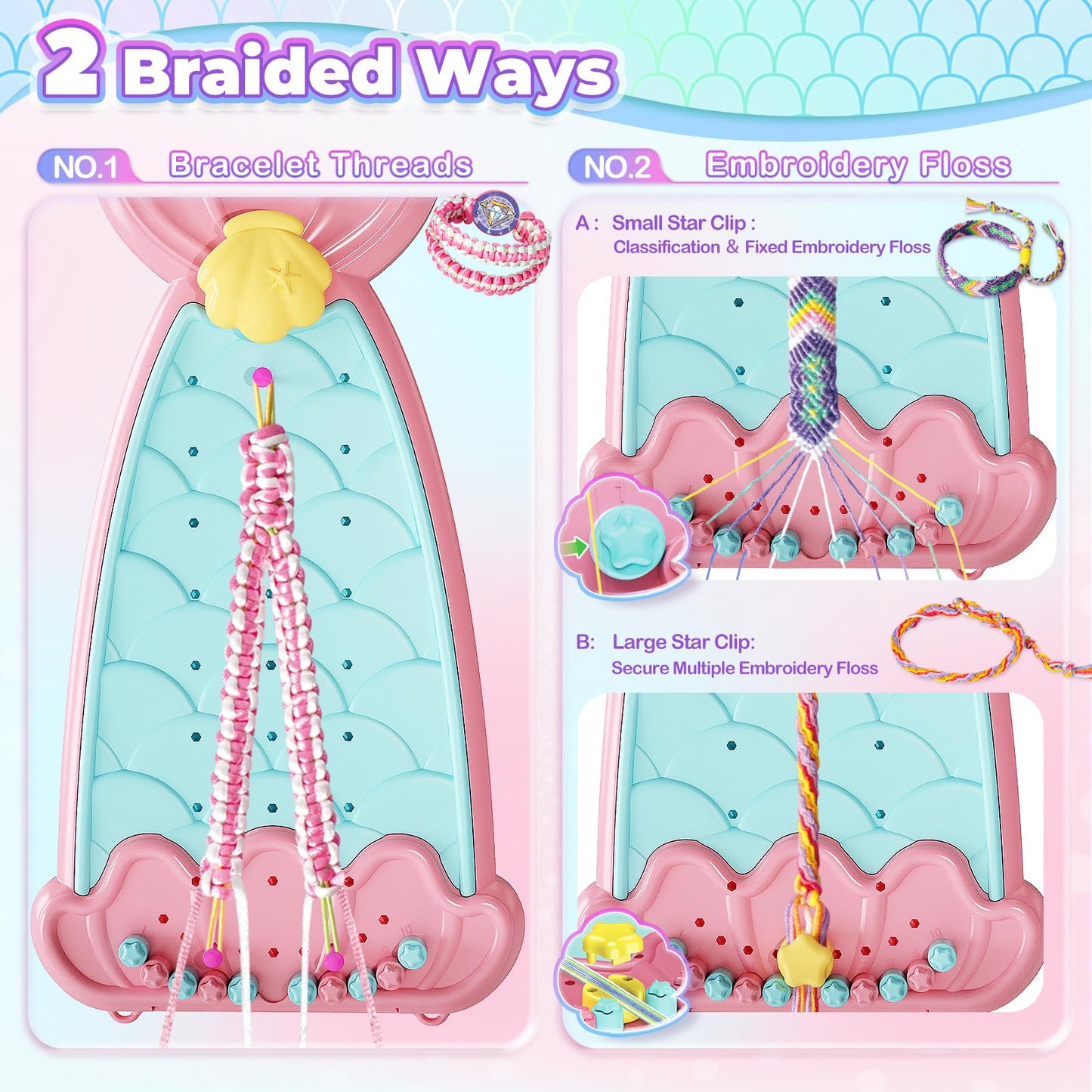 Euclidean Cube 2-in-1 Friendship Bracelet Kit for Girls Aged 8-12 | Jewelry Making & Travel Activity