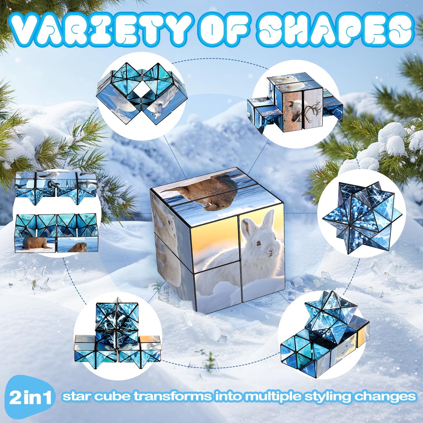 Euclidean Cube 2-in-1 Yoshimoto Polar Series – Fidget Toy for Ages 8-12