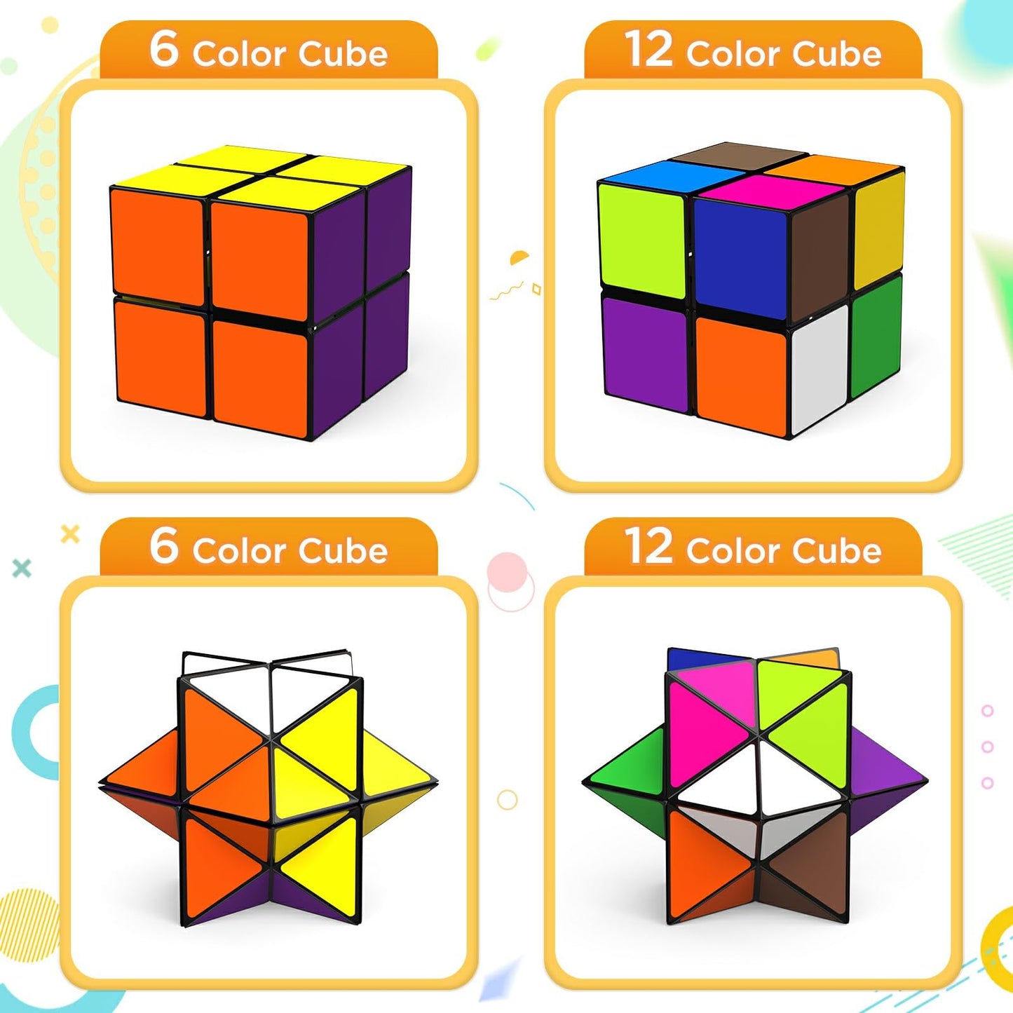 Euclidean Cube Star Cube Magic Cube Set – 2-in-1 Yoshimoto Cube for All Ages