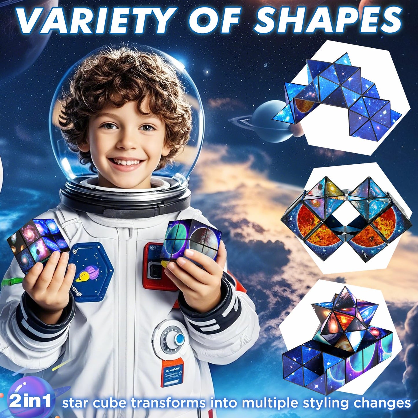 Star Cube Magic Cube Set | 2-in-1 Yoshimoto Cube for All Ages | Euclidean Cube