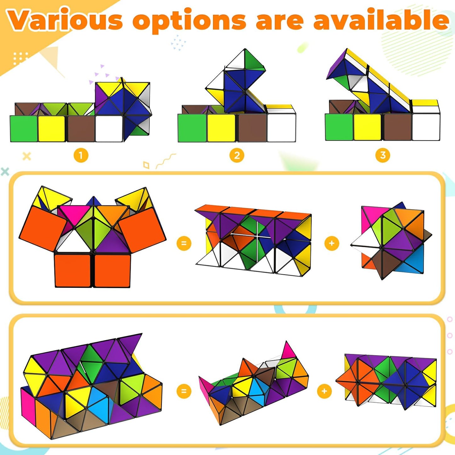 Euclidean Cube Star Cube Magic Cube Set – 2-in-1 Yoshimoto Cube for All Ages