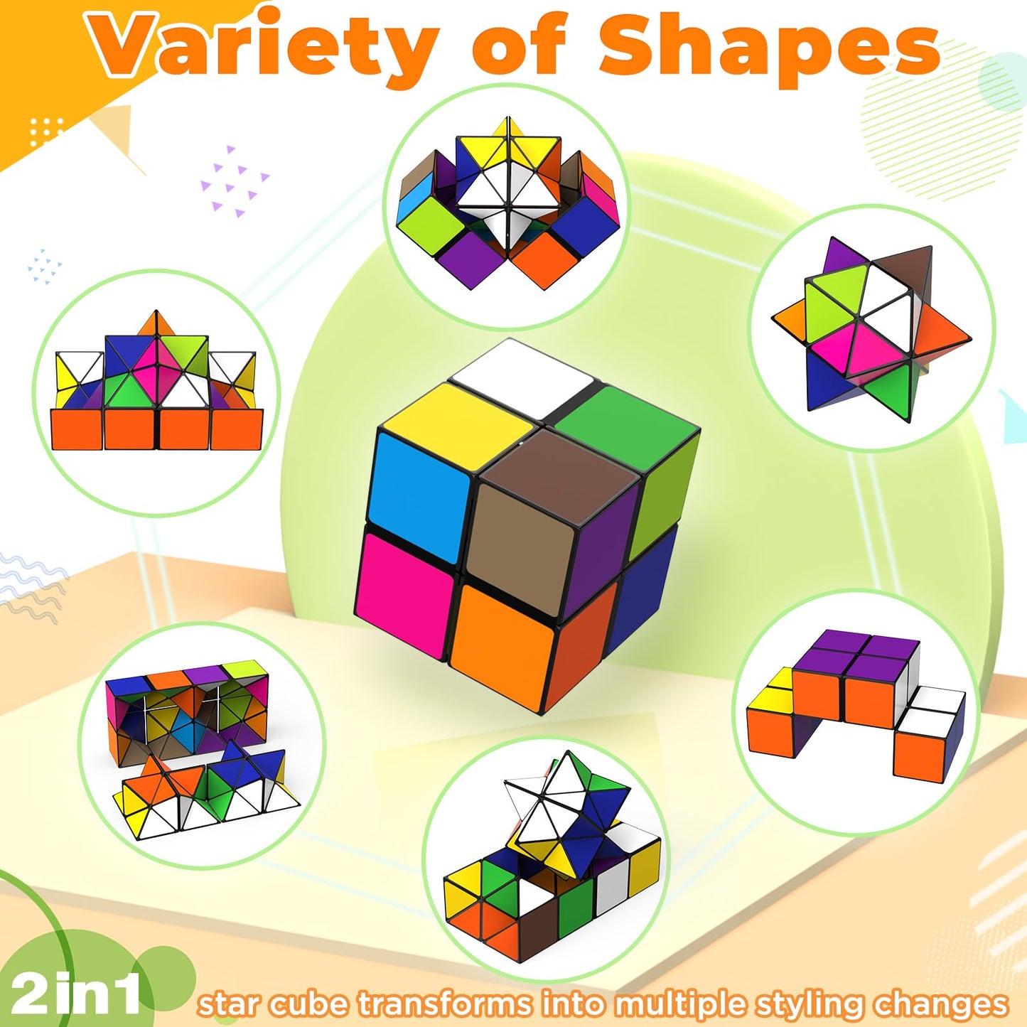 Euclidean Cube Star Cube Magic Cube Set – 2-in-1 Yoshimoto Cube for All Ages