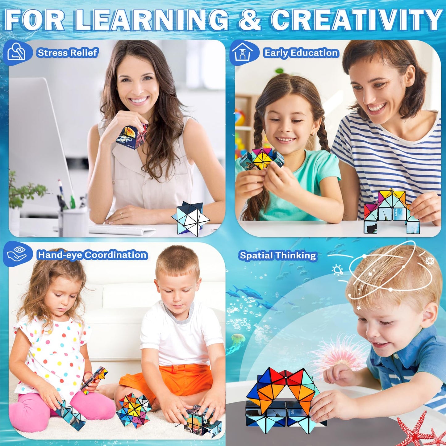 Star Cube Magic Cube Set — 2-in-1 Yoshimoto Cube for Kids & Adults | Euclidean Cube
